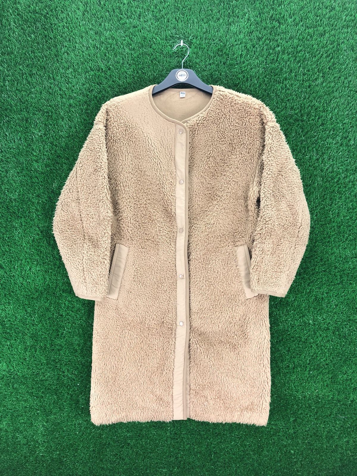 Uniqlo Long Cardigan Snap Button Up Fleece Sherpa