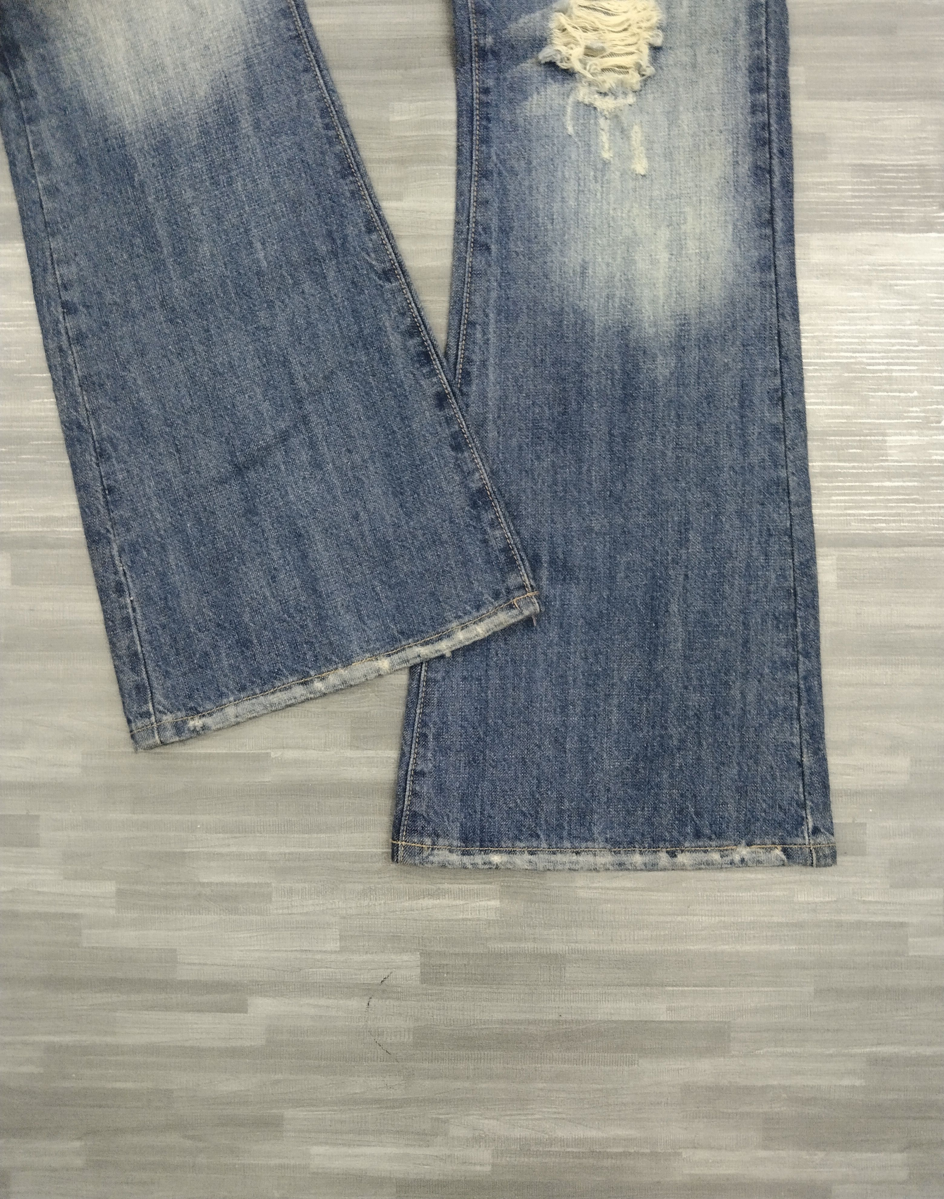 Japanese Brand FLARE SICK RIPED VIGOS DENIM PANTS Size US 31 - 7 Thumbnail