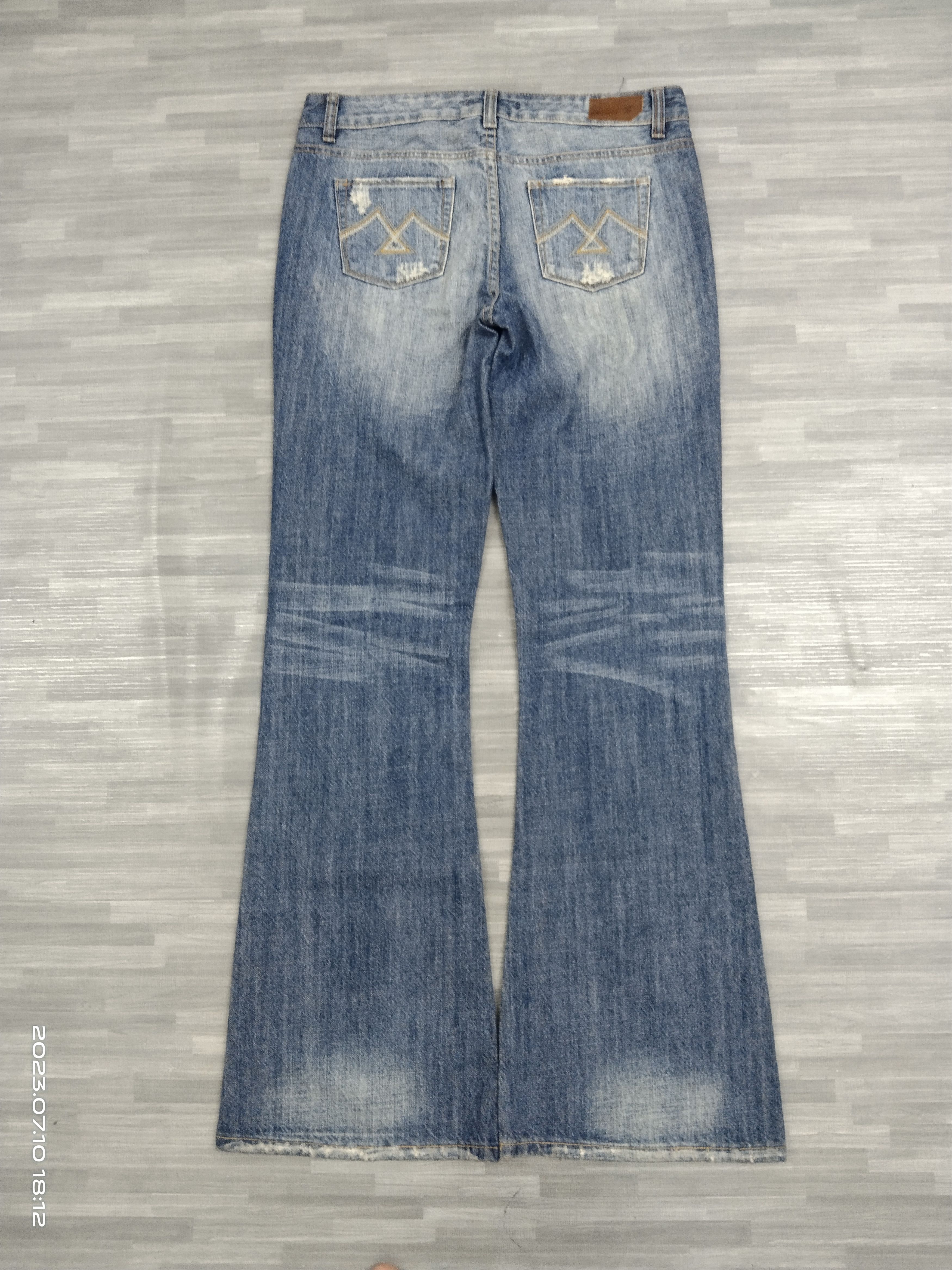 Japanese Brand FLARE SICK RIPED VIGOS DENIM PANTS Size US 31 - 3 Thumbnail