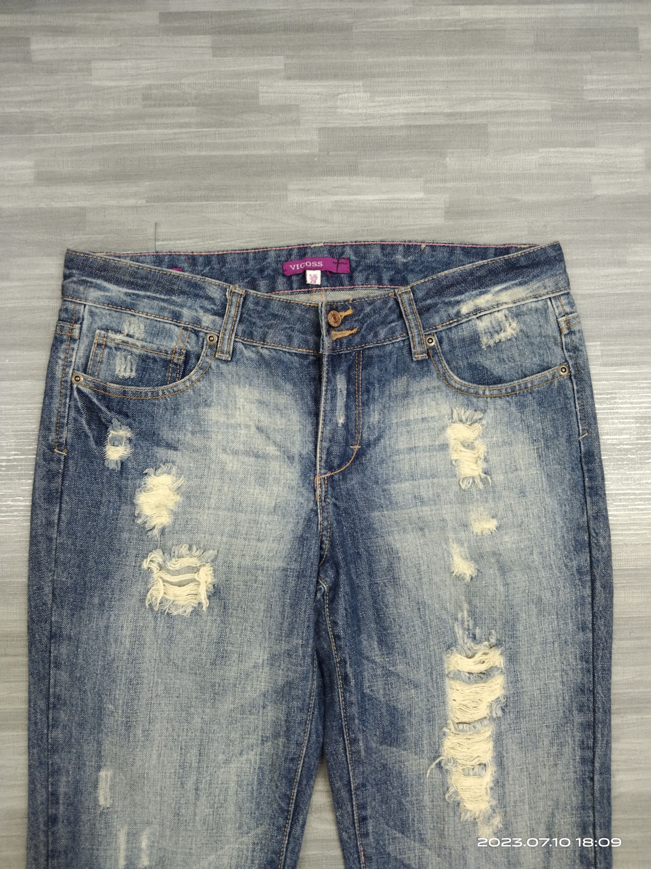 Japanese Brand FLARE SICK RIPED VIGOS DENIM PANTS Size US 31 - 4 Thumbnail