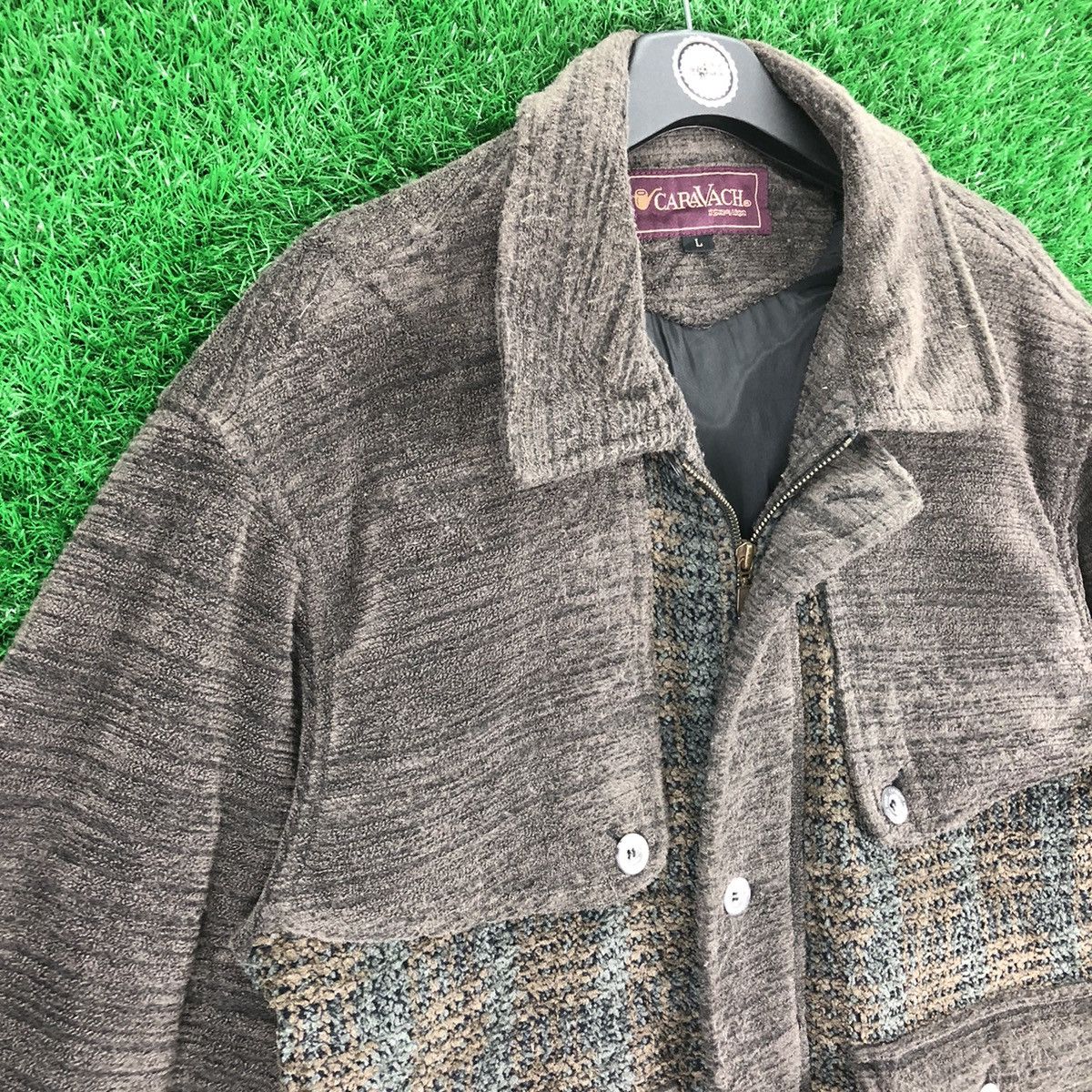 Japanese Brand Vintage 90's Caravach Fleece Zipper Jacket Size US L / EU 52-54 / 3 - 2 Thumbnail