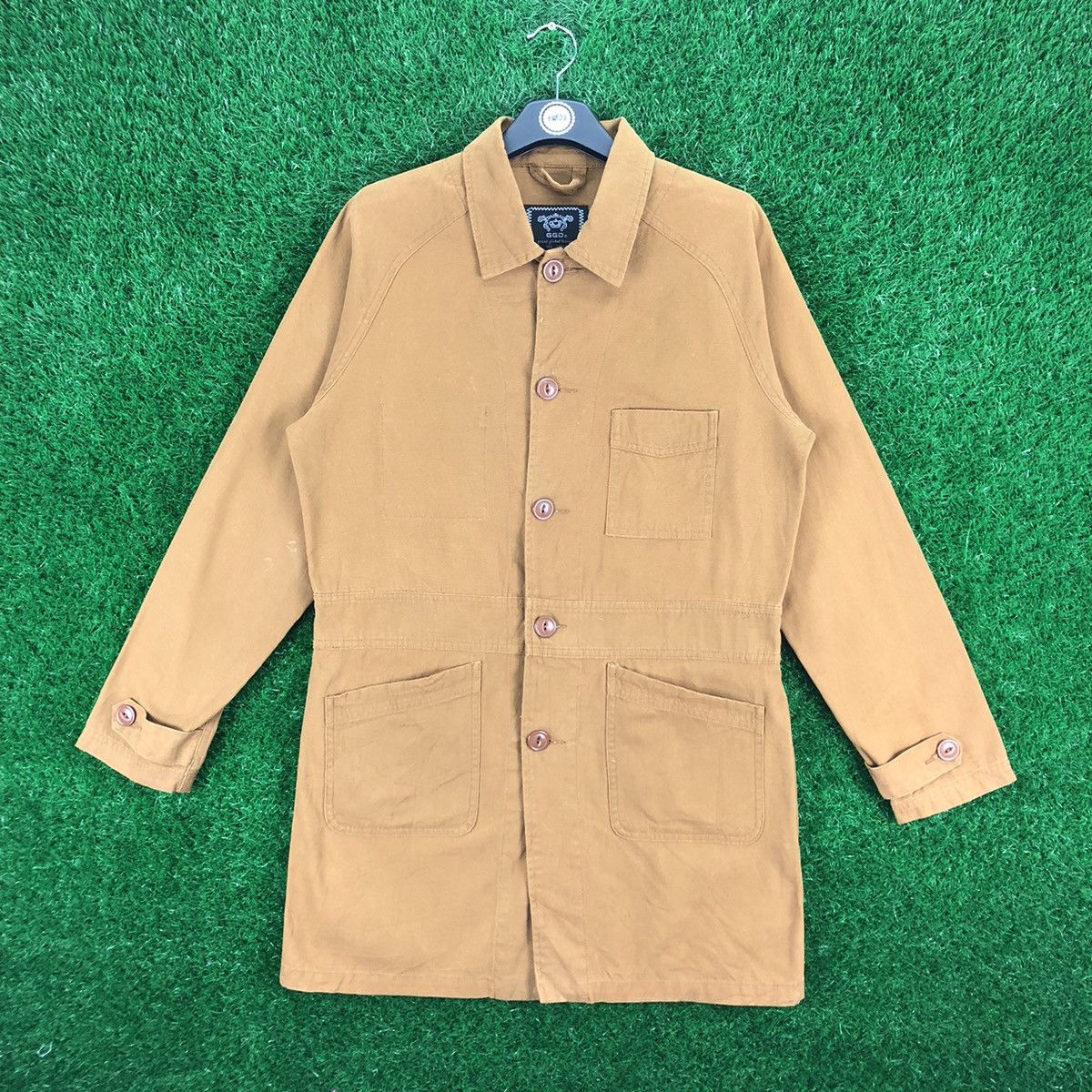 Vintage Women Down Jacket Workwear Style Cat Eye Button