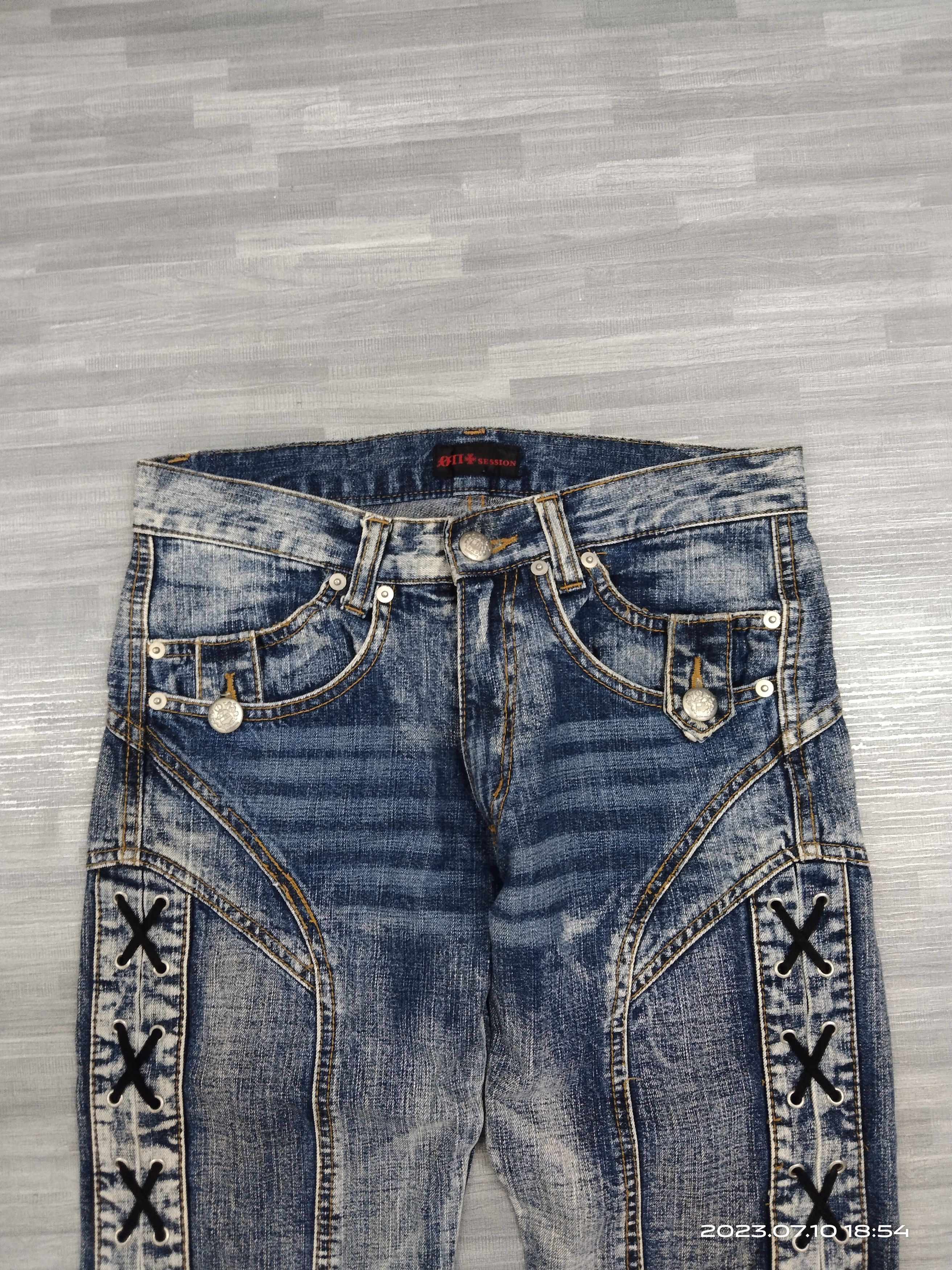 Japanese Brand FLARE SICK WASHED SESSION DENIM PANTS Size US 28 / EU 44 - 4 Thumbnail