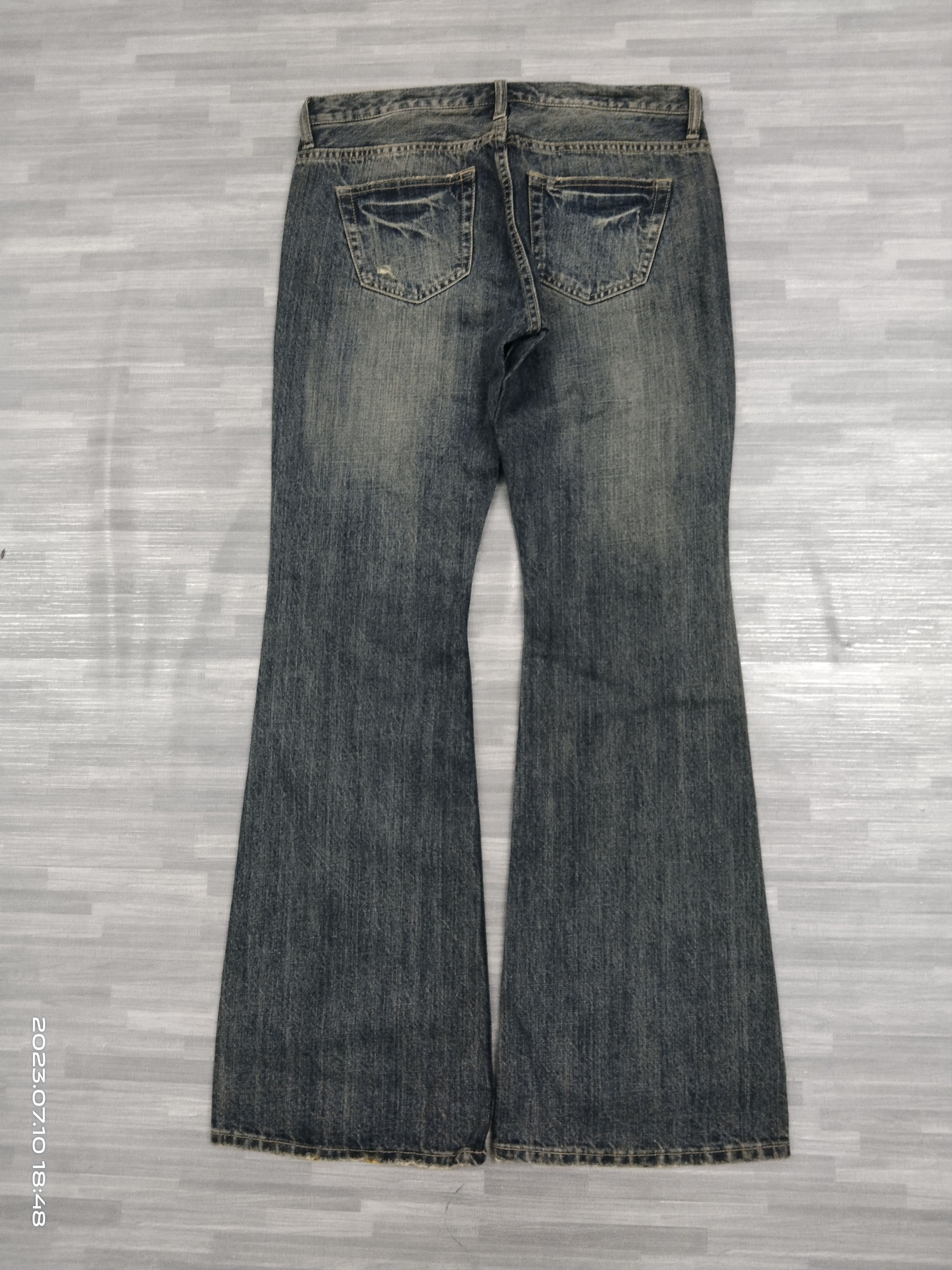Japanese Brand FLARE SICK RIPED ORIRIN DENIM PANTS Size US 30 / EU 46 - 3 Thumbnail