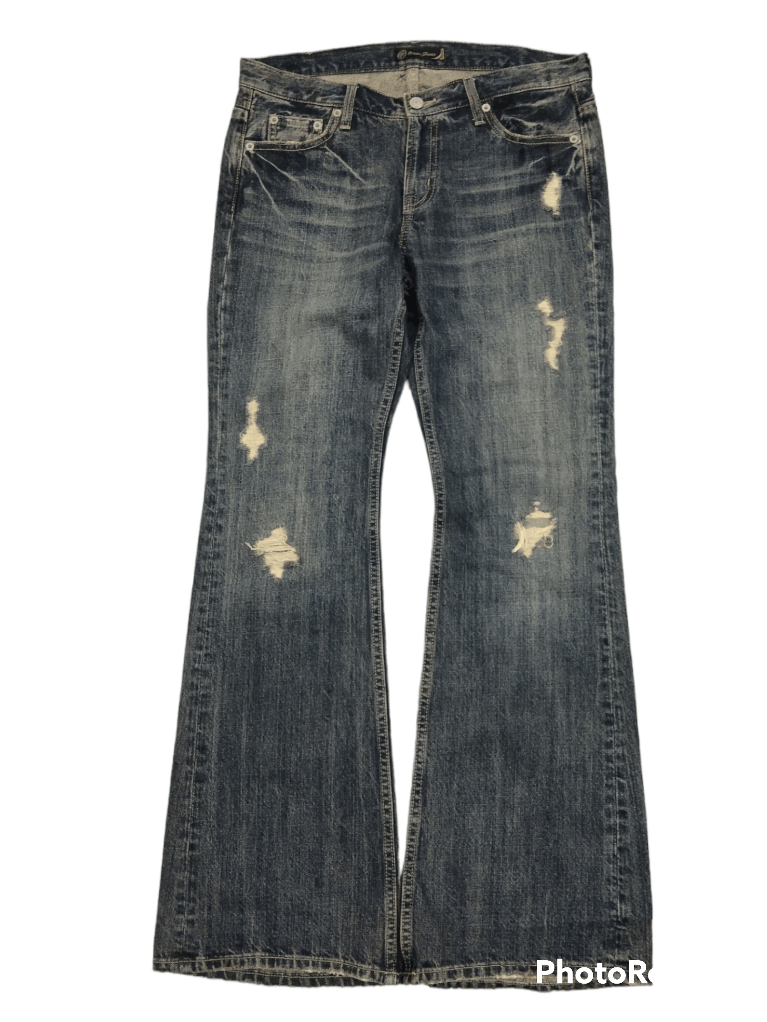 Japanese Brand FLARE SICK RIPED ORIRIN DENIM PANTS Size US 30 / EU 46 - 1 Thumbnail