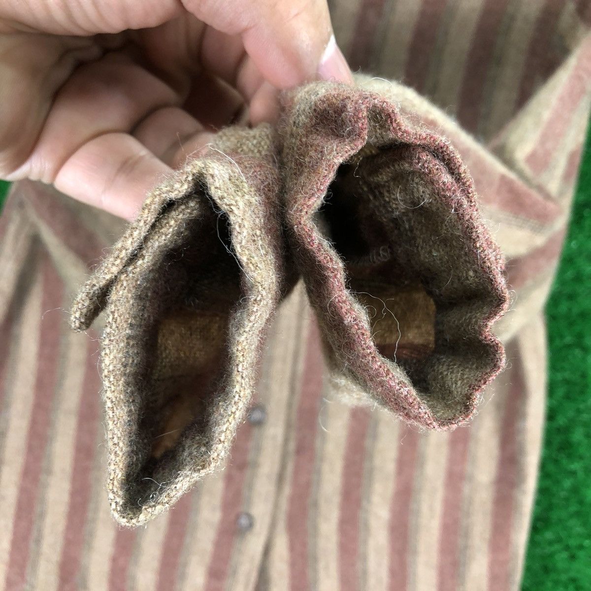Japanese Brand Vintage 80's Wool Flannel Round Collar Striped by Dolcis Size US XXS / EU 40 - 10 Thumbnail