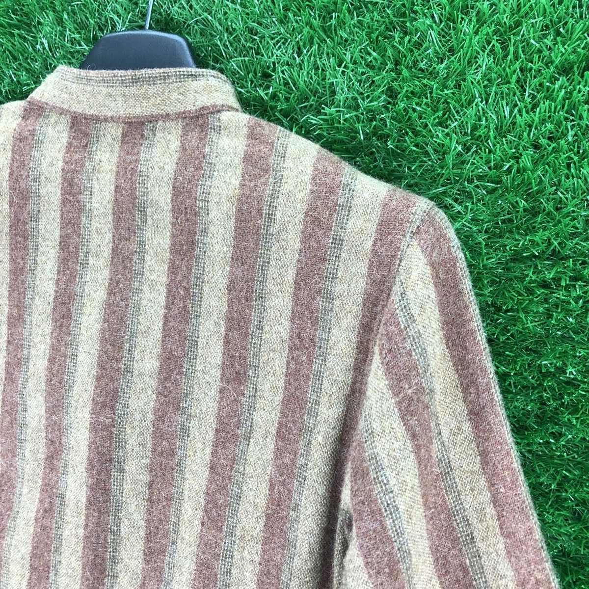 Japanese Brand Vintage 80's Wool Flannel Round Collar Striped by Dolcis Size US XXS / EU 40 - 5 Thumbnail