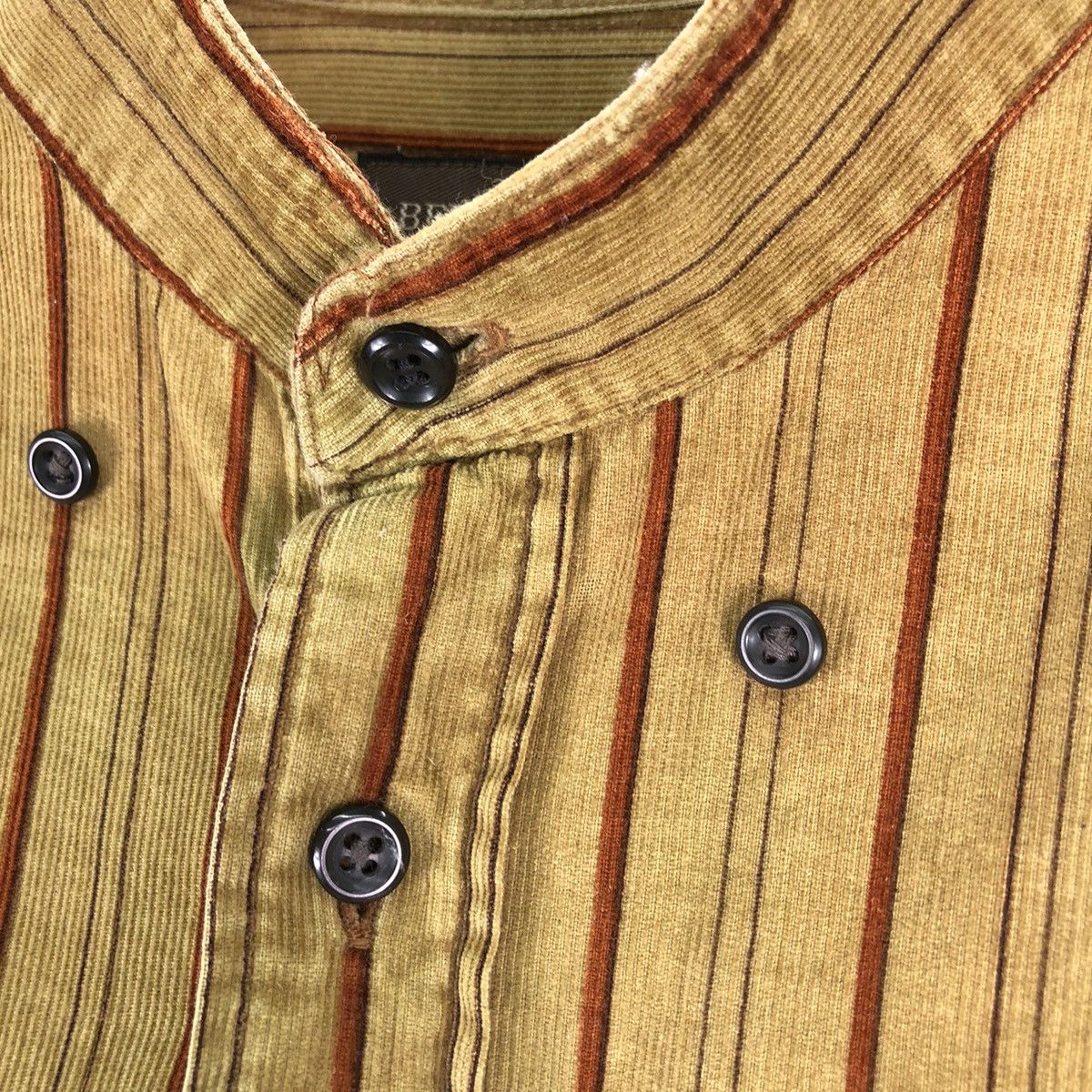 Flannel Vintage 80's Flannel Corduroy Striped Round Collar Size US L / EU 52-54 / 3 - 8 Thumbnail