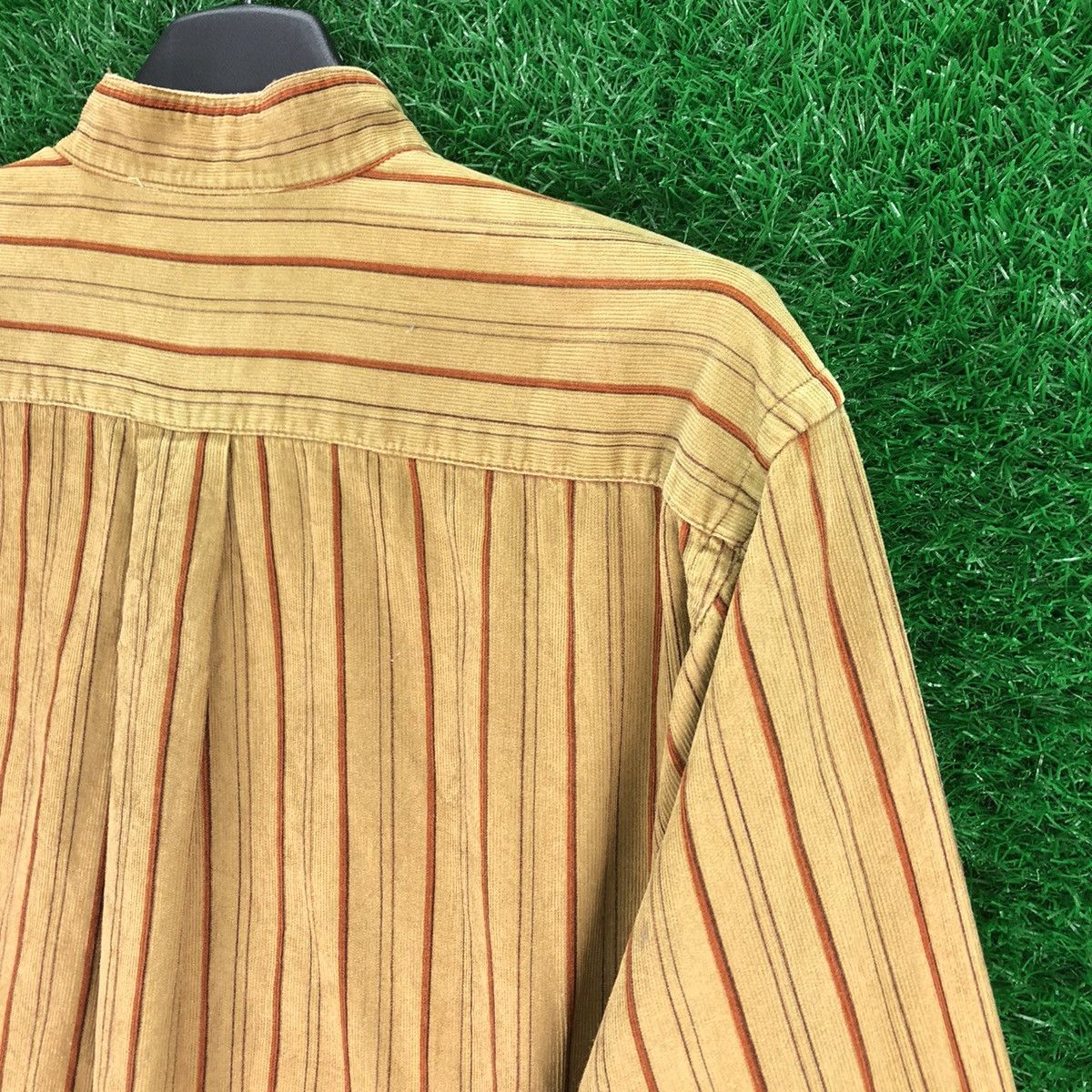 Flannel Vintage 80's Flannel Corduroy Striped Round Collar Size US L / EU 52-54 / 3 - 5 Thumbnail