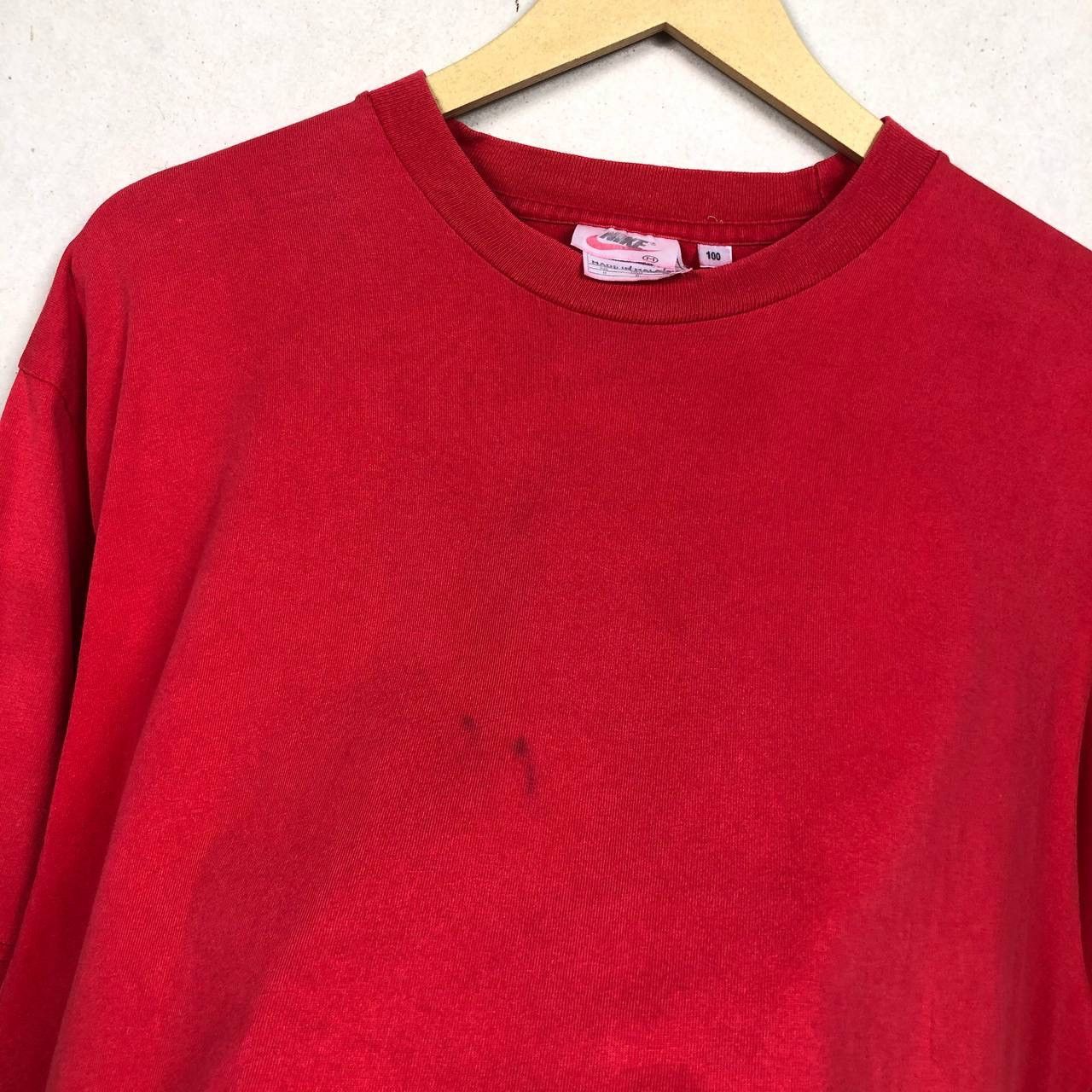 Nike × Vintage Vintage 90s Nike Swoosh Logo Red Tshirt Size US M / EU 48-50 / 2 - 8 Thumbnail