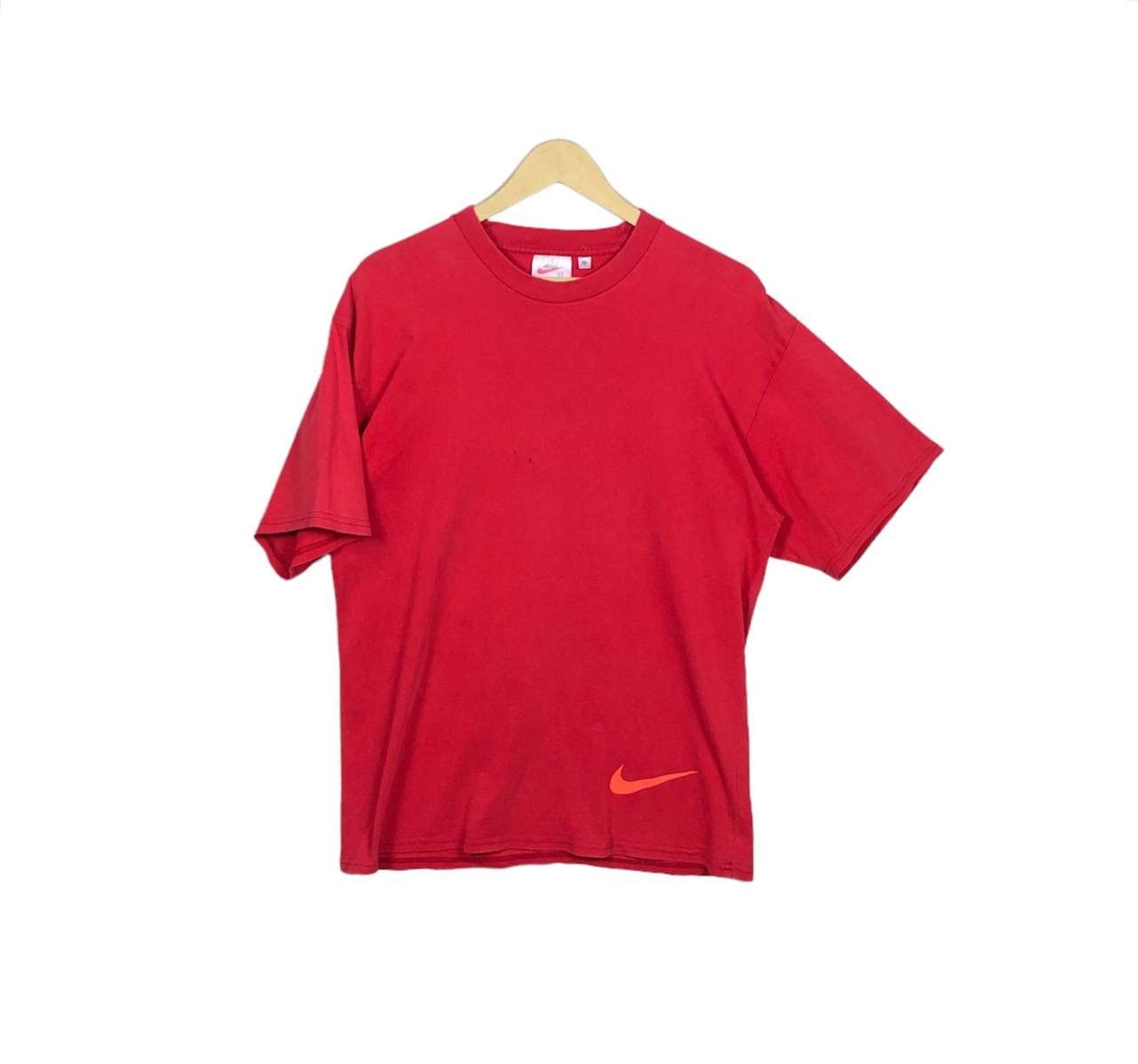 Nike × Vintage Vintage 90s Nike Swoosh Logo Red Tshirt Size US M / EU 48-50 / 2 - 1 Thumbnail