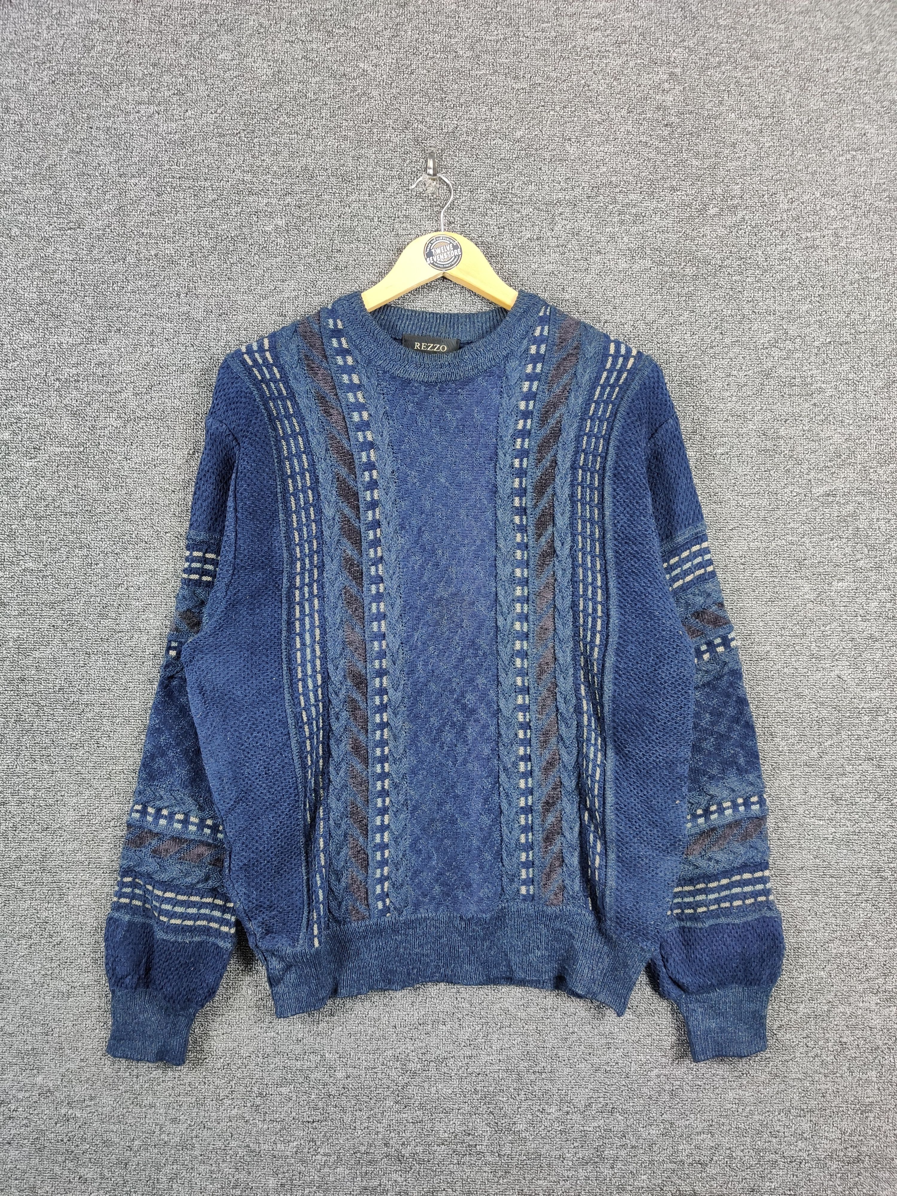 Japanese Brand Vintage Rezzo Knit Sweater Nice Design Size US L / EU 52-54 / 3 - 1 Thumbnail