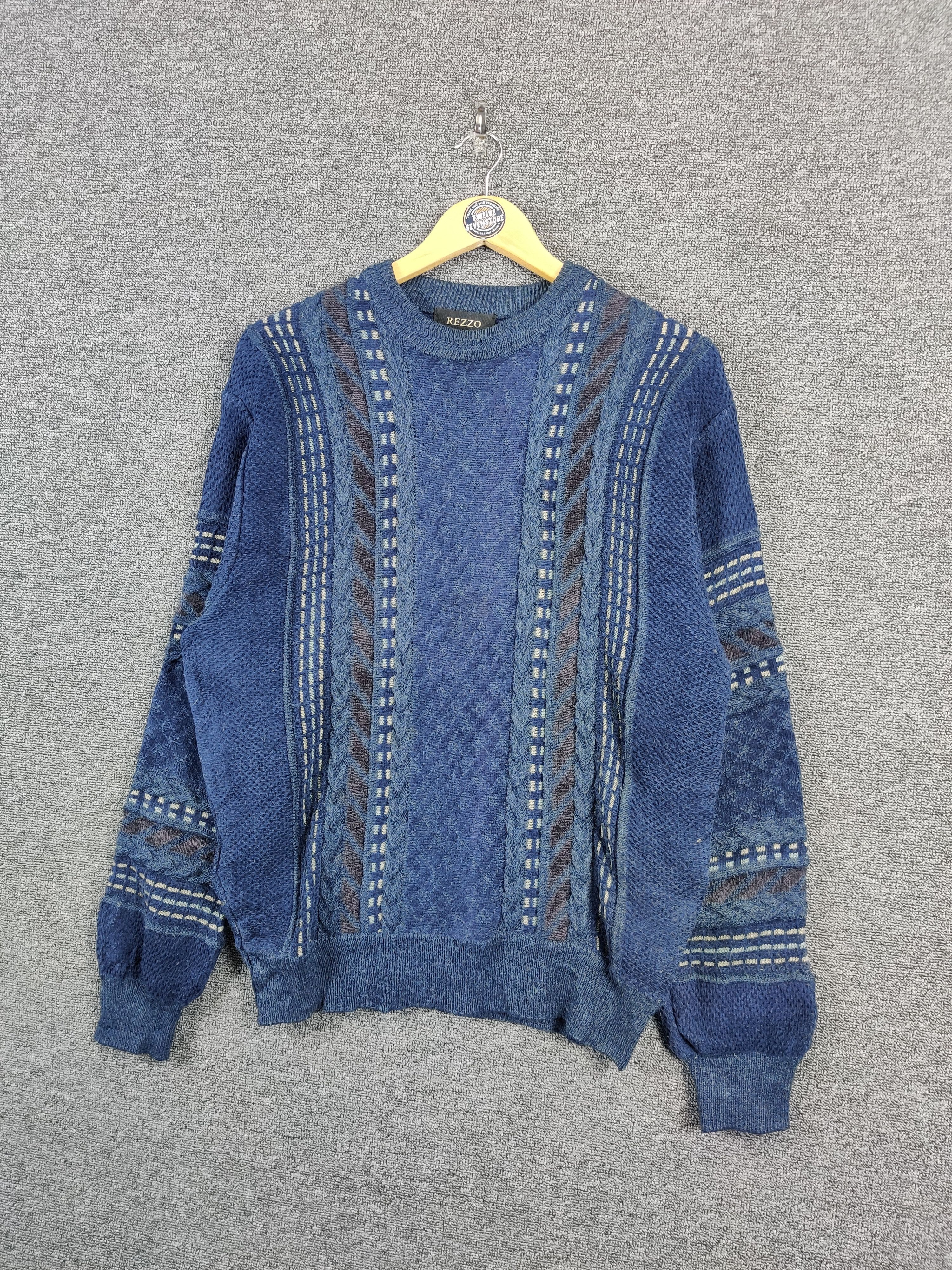 Japanese Brand Vintage Rezzo Knit Sweater Nice Design Size US L / EU 52-54 / 3 - 2 Thumbnail