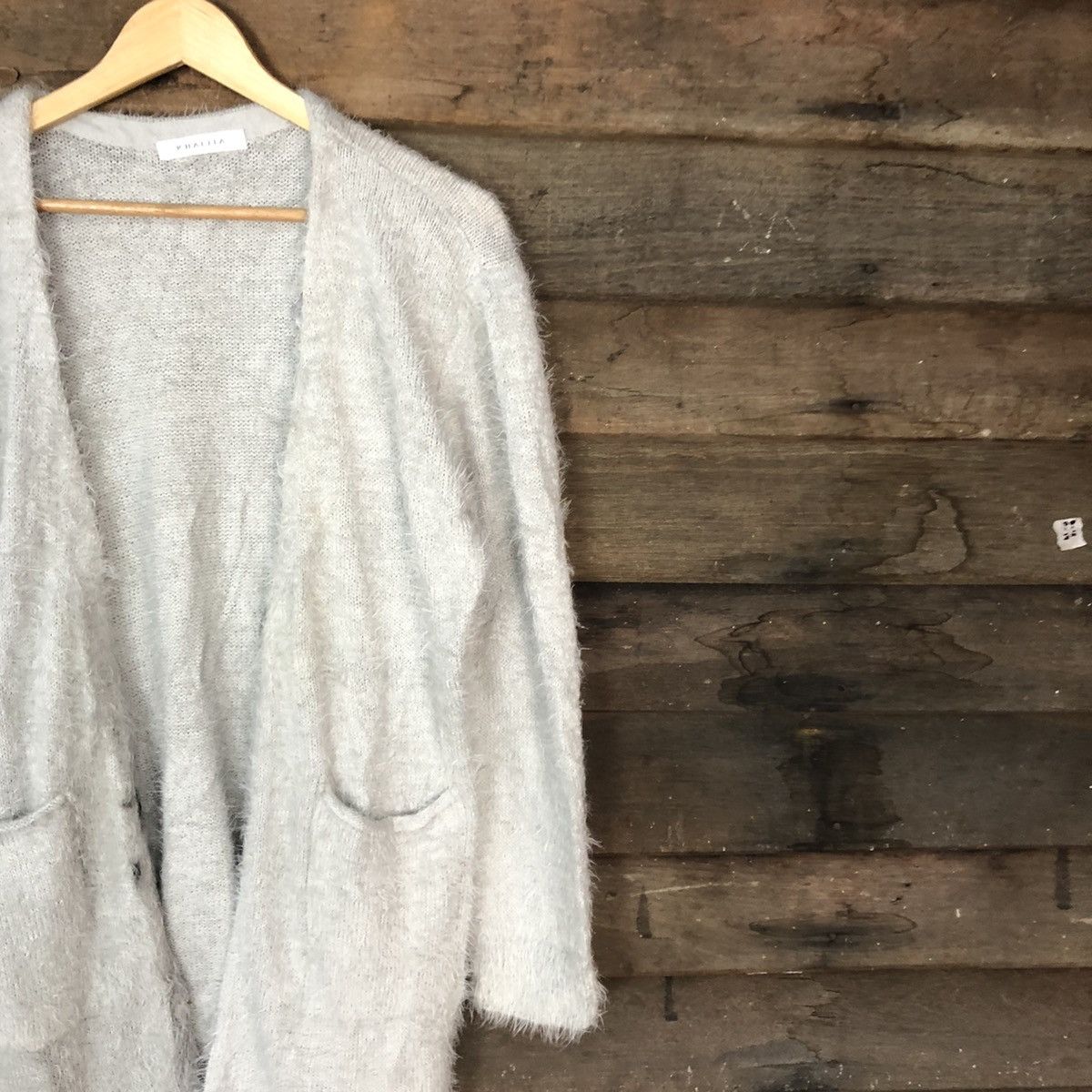 Homespun Knitwear DL Khalita Grey Mohair fur shaggy cardigan Knitwear #c1095 Size L / US 10 / IT 46 - 5 Thumbnail