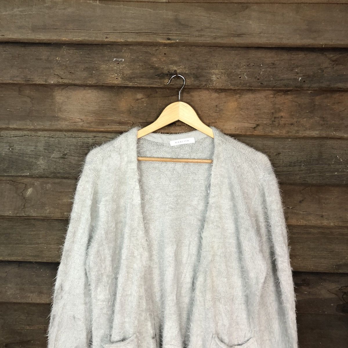 Homespun Knitwear DL Khalita Grey Mohair fur shaggy cardigan Knitwear #c1095 Size L / US 10 / IT 46 - 2 Thumbnail