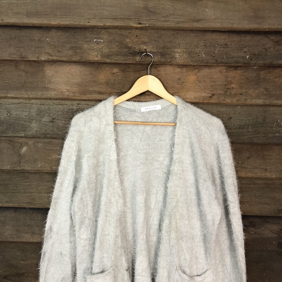 Homespun Knitwear DL Khalita Grey Mohair fur shaggy cardigan Knitwear #c1095 Size L / US 10 / IT 46 - 9 Thumbnail