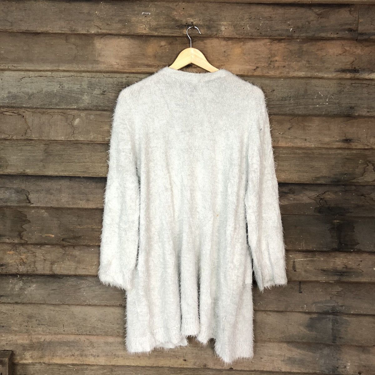 Homespun Knitwear DL Khalita Grey Mohair fur shaggy cardigan Knitwear #c1095 Size L / US 10 / IT 46 - 11 Thumbnail