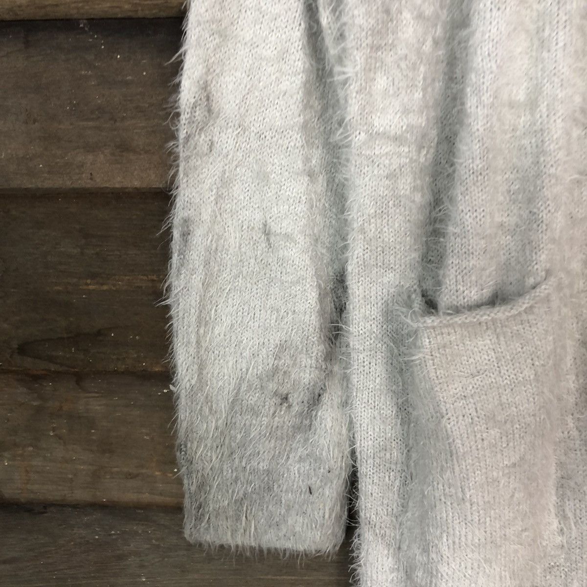 Homespun Knitwear DL Khalita Grey Mohair fur shaggy cardigan Knitwear #c1095 Size L / US 10 / IT 46 - 6 Thumbnail