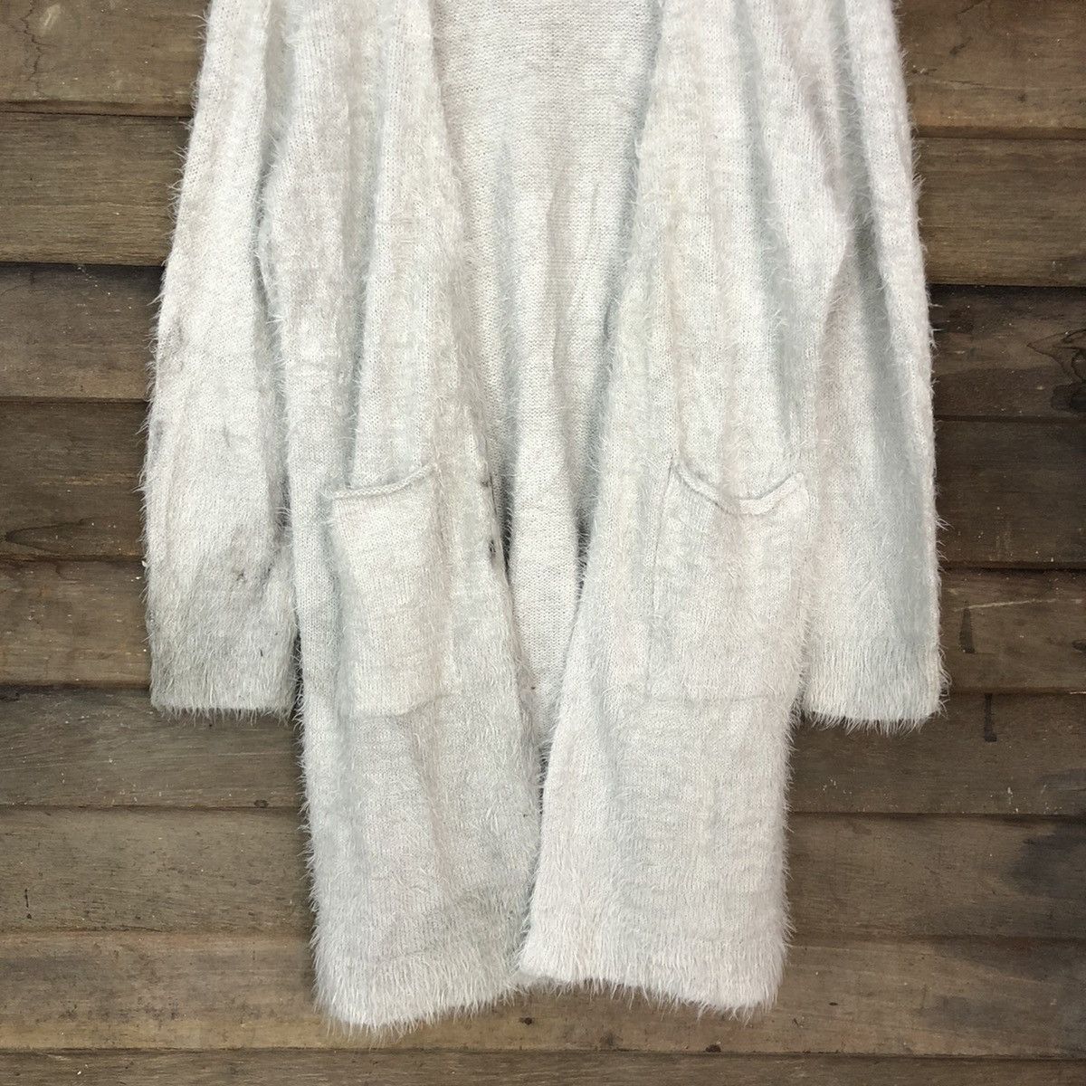 Homespun Knitwear DL Khalita Grey Mohair fur shaggy cardigan Knitwear #c1095 Size L / US 10 / IT 46 - 8 Thumbnail