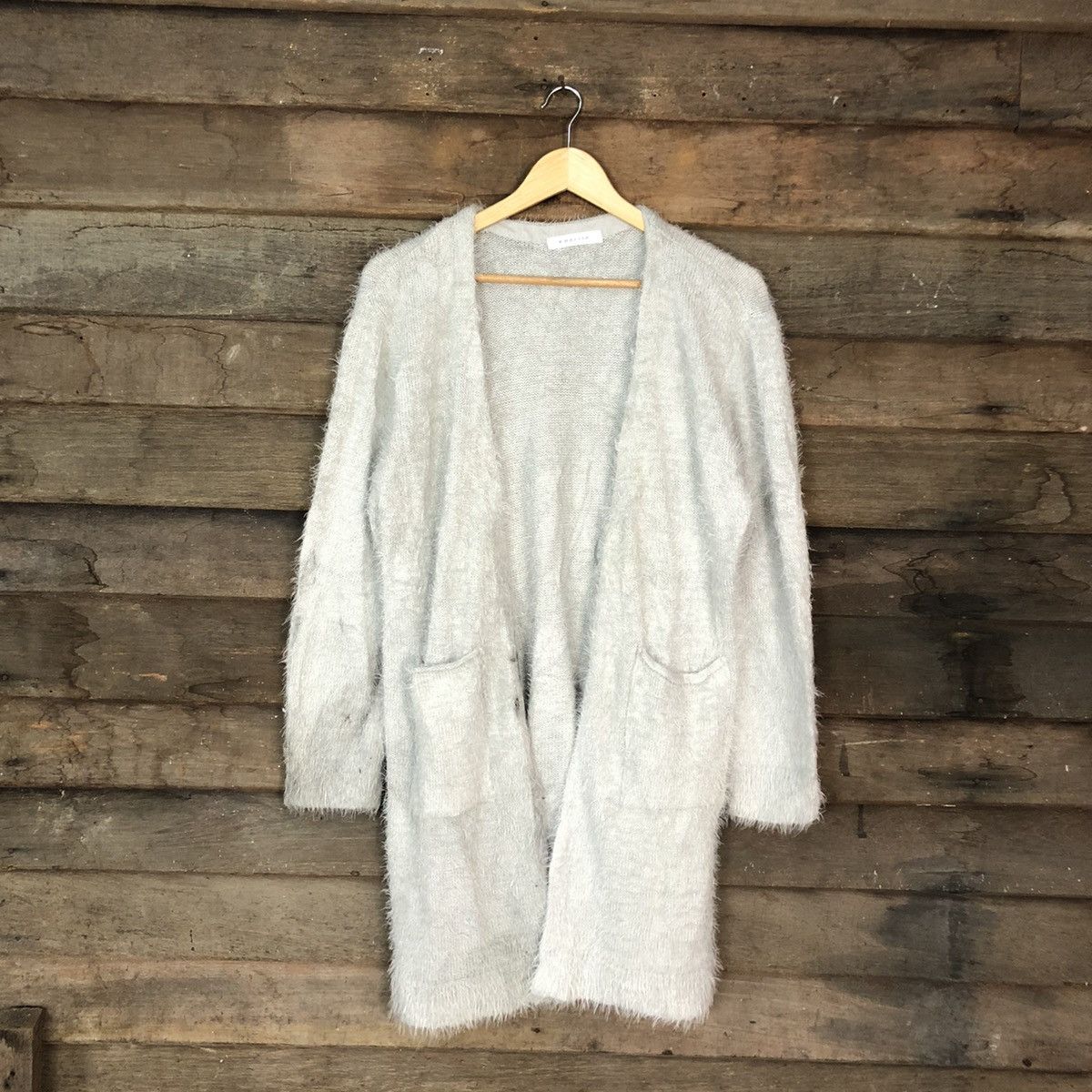 Homespun Knitwear DL Khalita Grey Mohair fur shaggy cardigan Knitwear #c1095 Size L / US 10 / IT 46 - 1 Thumbnail