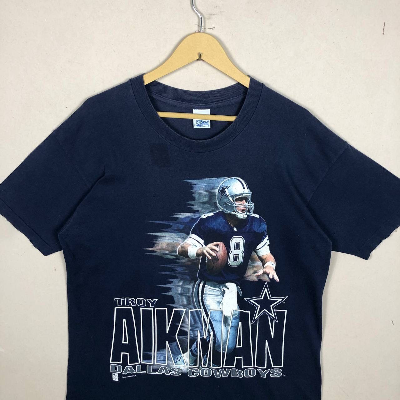 MLB × NFL × Vintage Vintage 90s NFL Troy Aikman Dallas Cowboys Tshirt Football Size US L / EU 52-54 / 3 - 3 Thumbnail