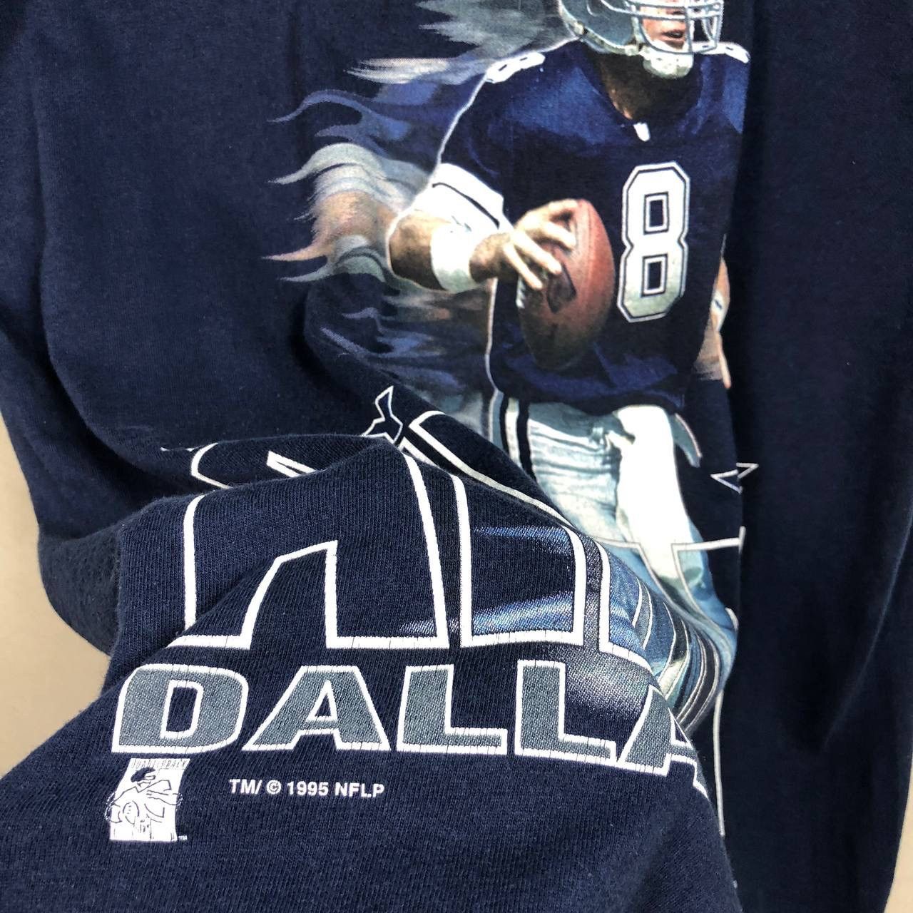MLB × NFL × Vintage Vintage 90s NFL Troy Aikman Dallas Cowboys Tshirt Football Size US L / EU 52-54 / 3 - 4 Thumbnail
