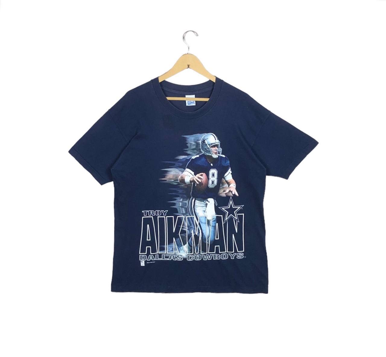 MLB × NFL × Vintage Vintage 90s NFL Troy Aikman Dallas Cowboys Tshirt Football Size US L / EU 52-54 / 3 - 1 Thumbnail