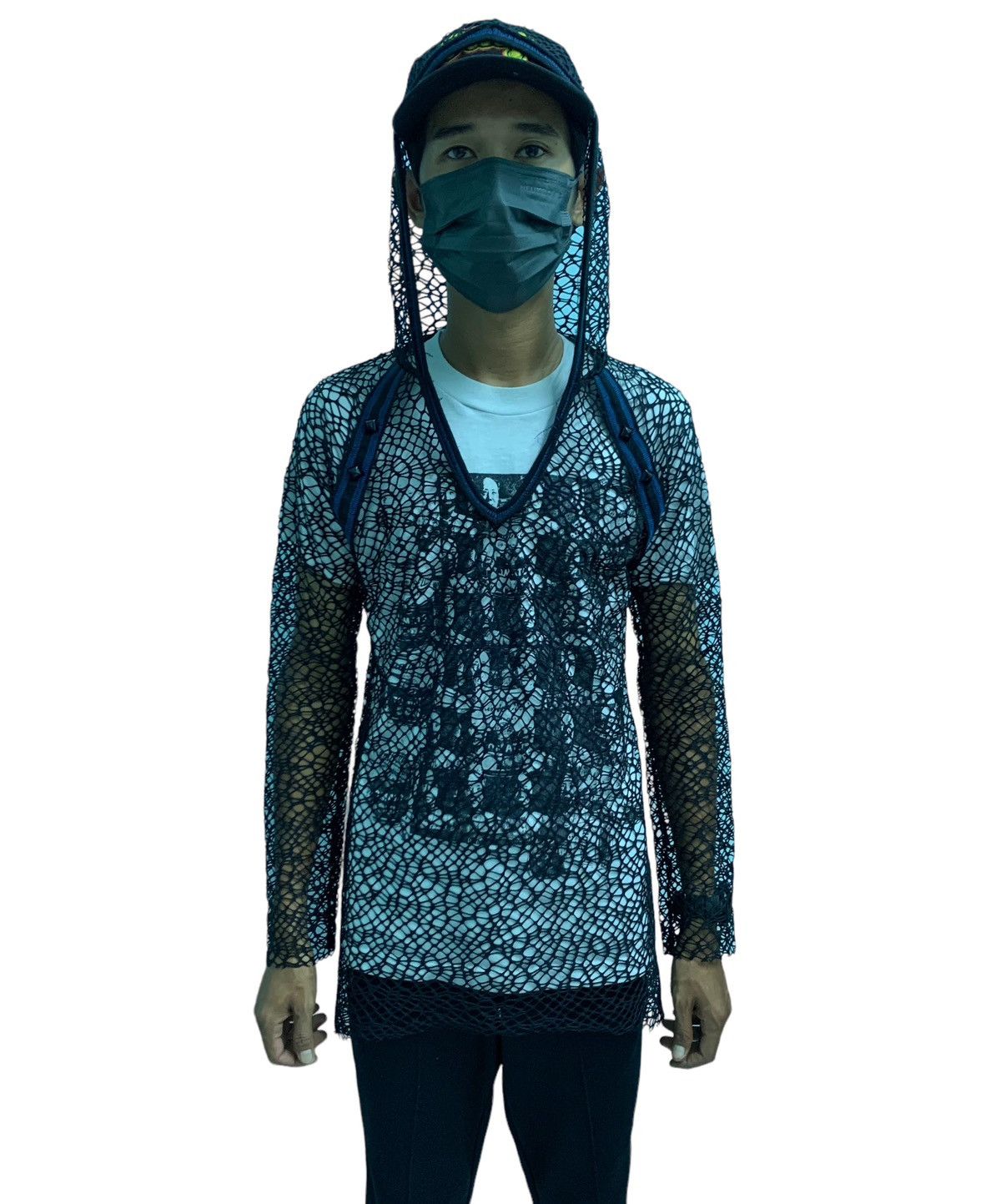 Hysteric Glamour 🔥Insane Design Japanese Brand ALGONQUINS Fish Net Hoodie Size US XS / EU 42 / 0 - 5 Thumbnail
