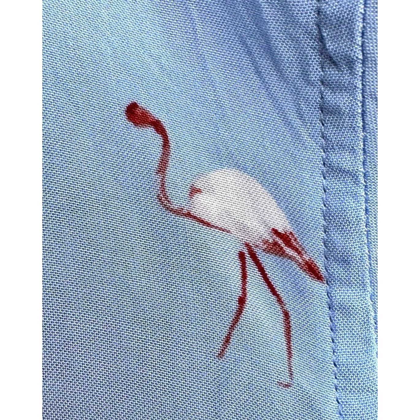 Vintage VTG Flamingo Shirt Medium Nickel Iron Blue Button Hawaii Size US M / EU 48-50 / 2 - 4 Thumbnail