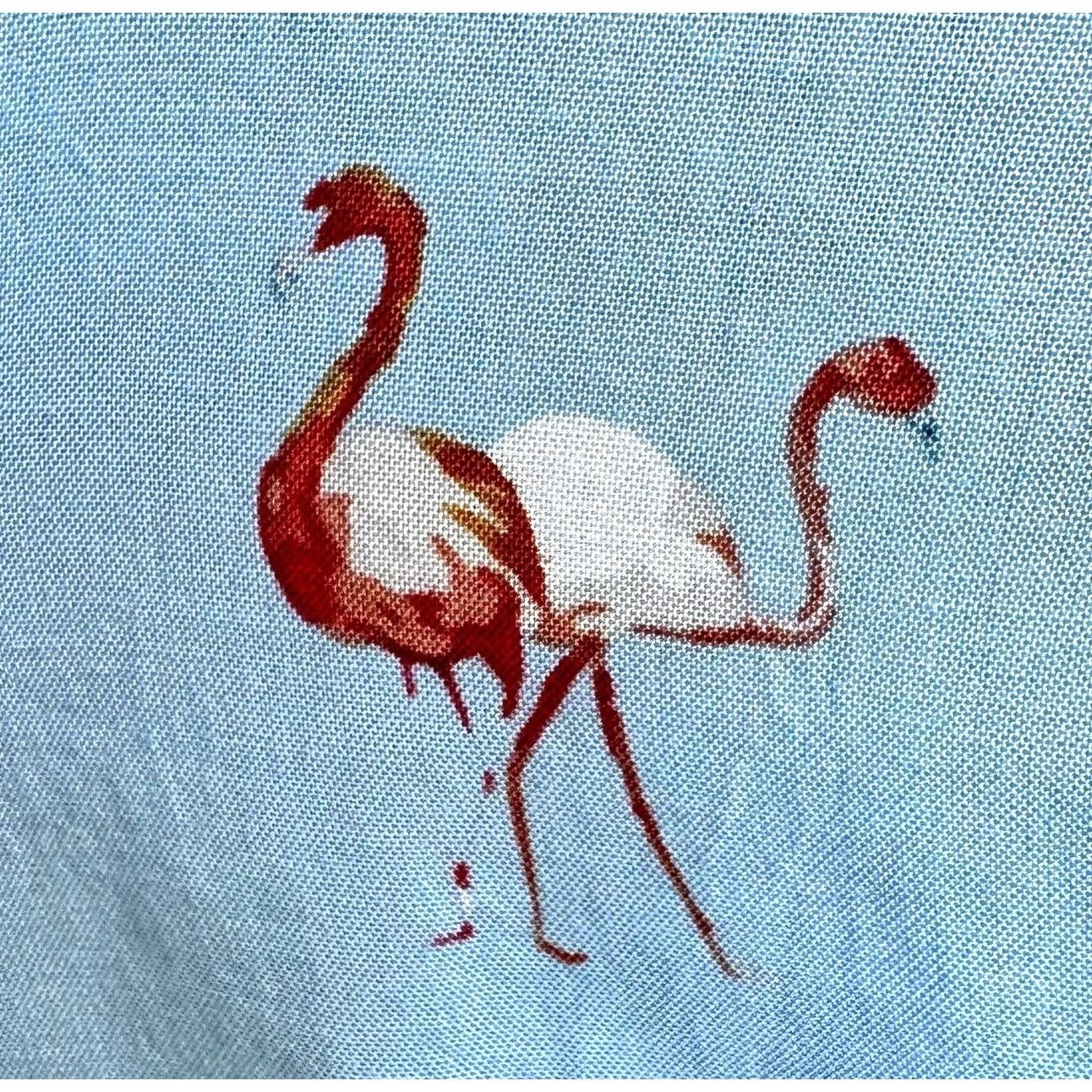 Vintage VTG Flamingo Shirt Medium Nickel Iron Blue Button Hawaii Size US M / EU 48-50 / 2 - 3 Thumbnail
