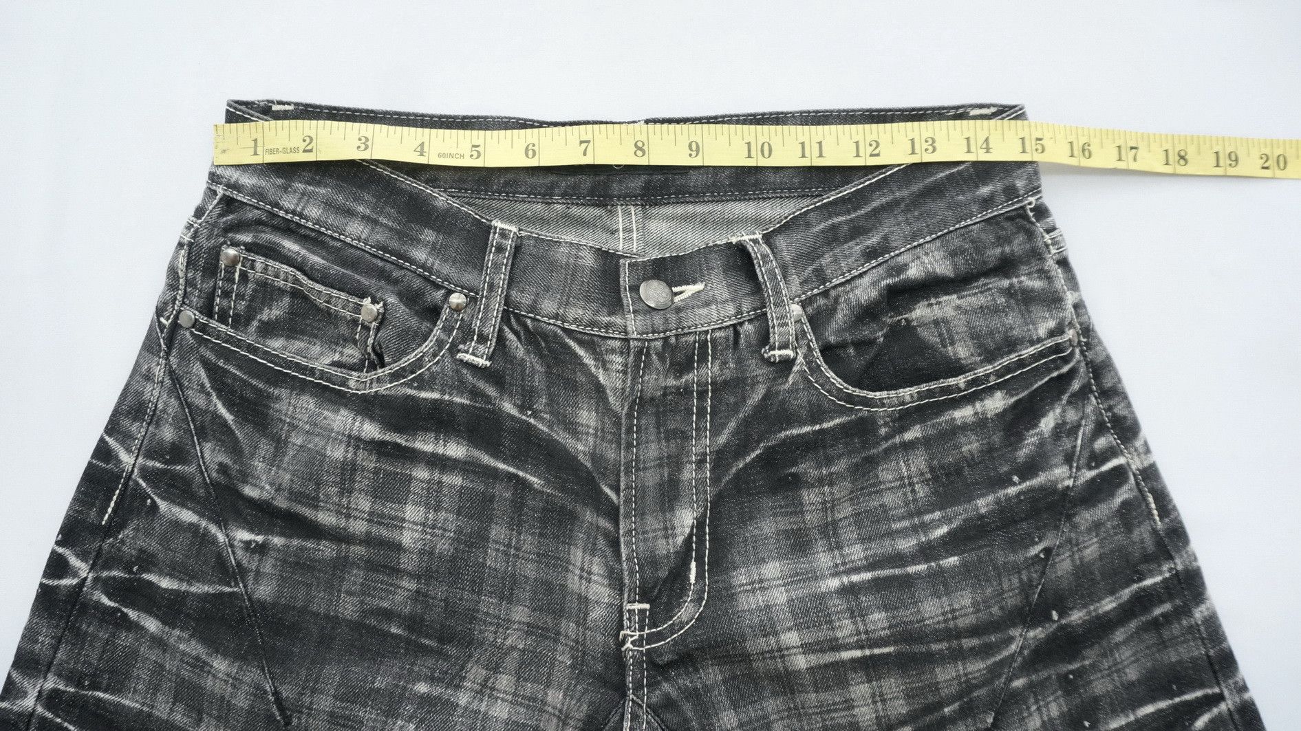 Japanese Brand VTG 🔥🇯🇵ROOT THREE Japan Check Distressed Jeans Size US 30 / EU 46 - 10 Thumbnail