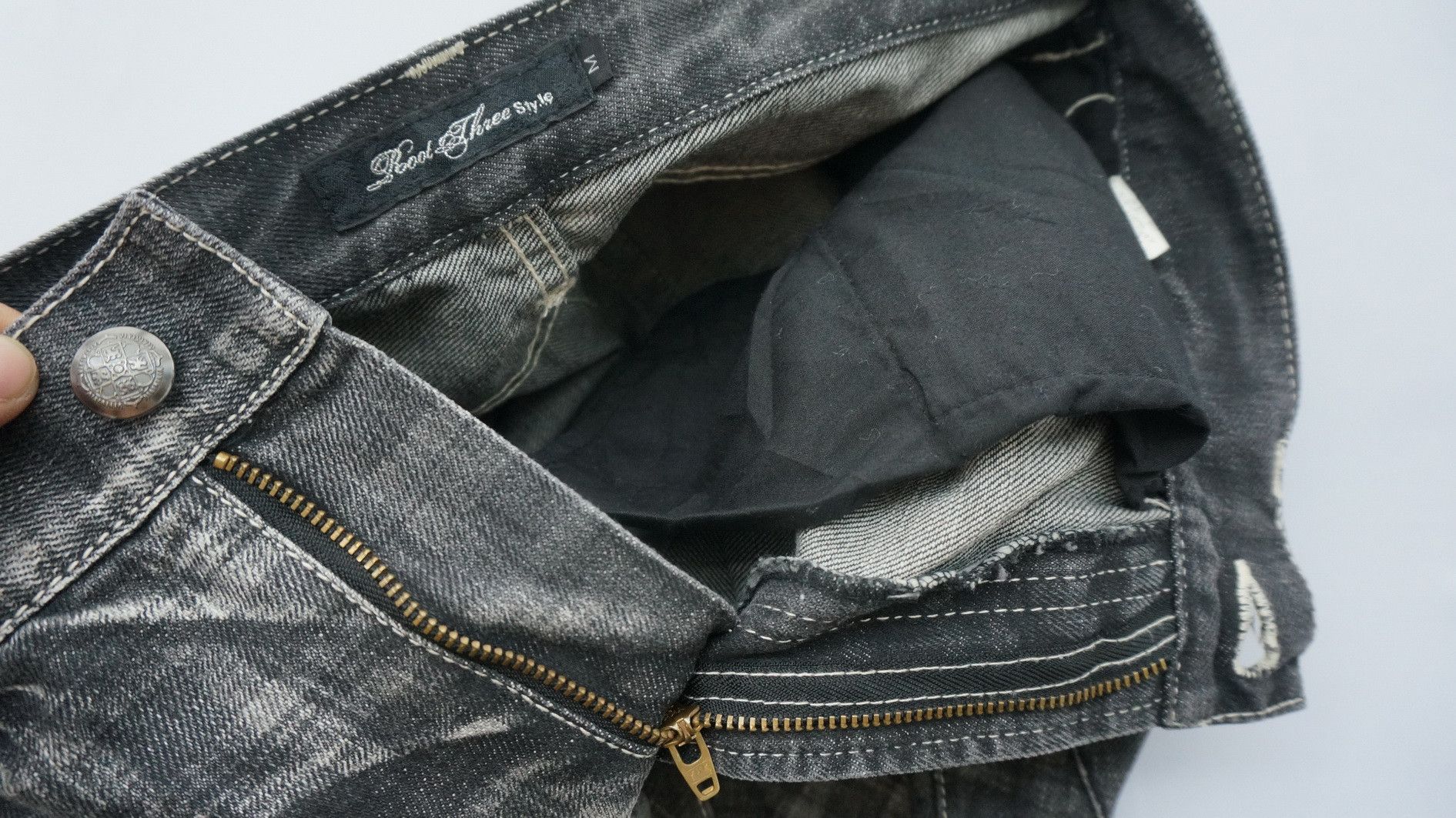 Japanese Brand VTG 🔥🇯🇵ROOT THREE Japan Check Distressed Jeans Size US 30 / EU 46 - 15 Thumbnail