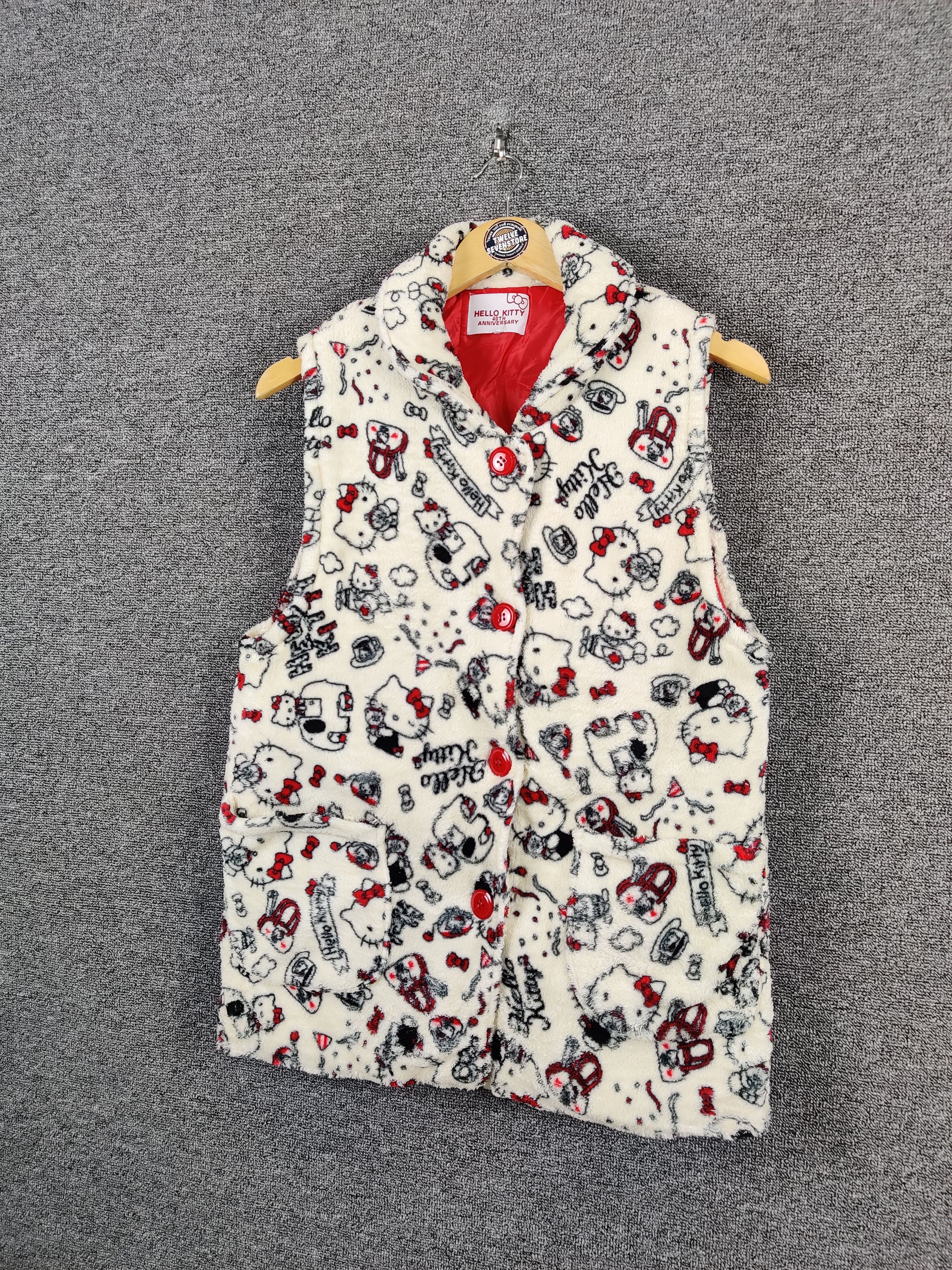 Cartoon Network Vintage Hello Kitty By Sanrio Fulllprint Fleece Vest Size US M / EU 48-50 / 2 - 2 Thumbnail