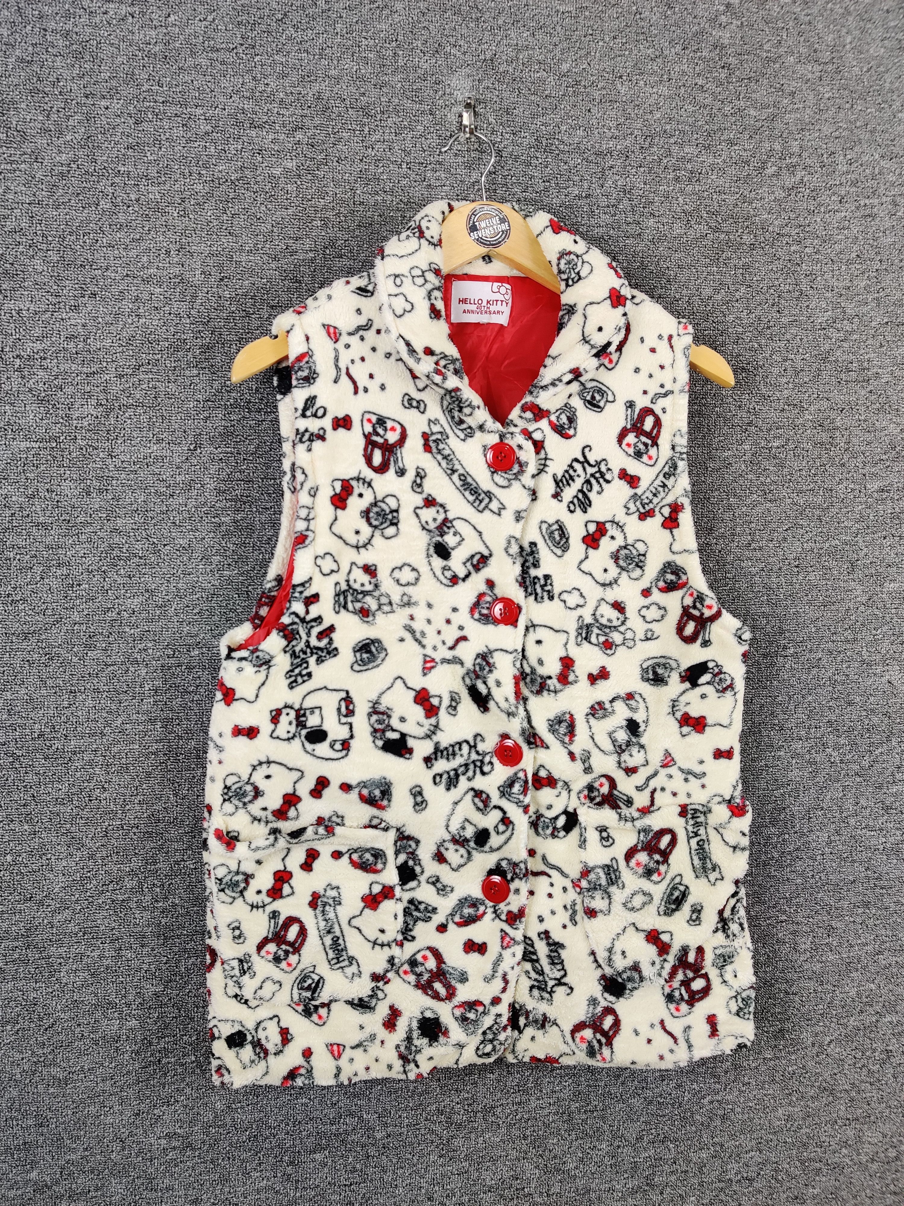 Cartoon Network Vintage Hello Kitty By Sanrio Fulllprint Fleece Vest Size US M / EU 48-50 / 2 - 6 Thumbnail