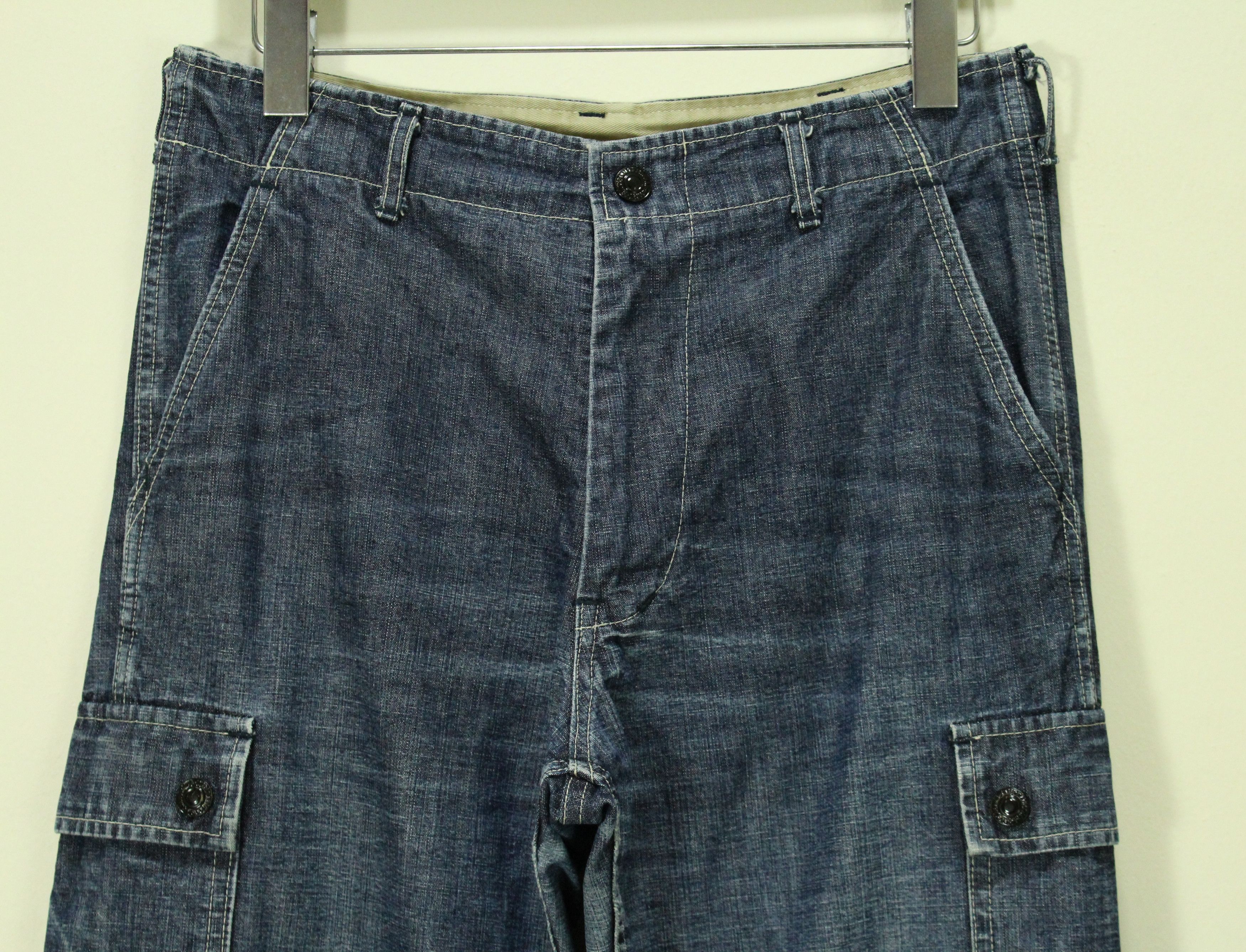 Evisu × Johnbull × Orslow JOHN BULL Denim Cargo Utility Parachute Soldiers Size US 30 / EU 46 - 4 Thumbnail