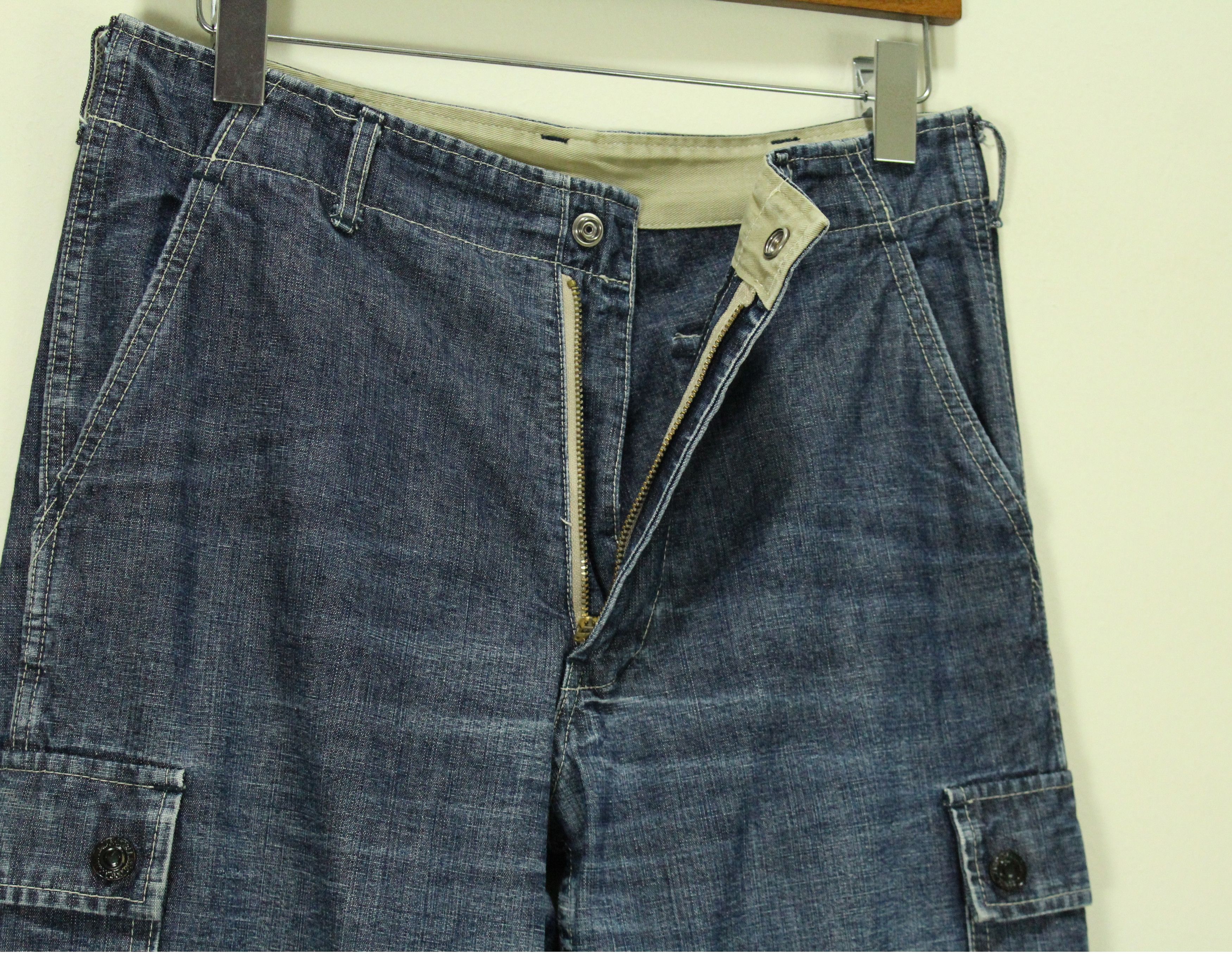 Evisu × Johnbull × Orslow JOHN BULL Denim Cargo Utility Parachute Soldiers Size US 30 / EU 46 - 15 Thumbnail