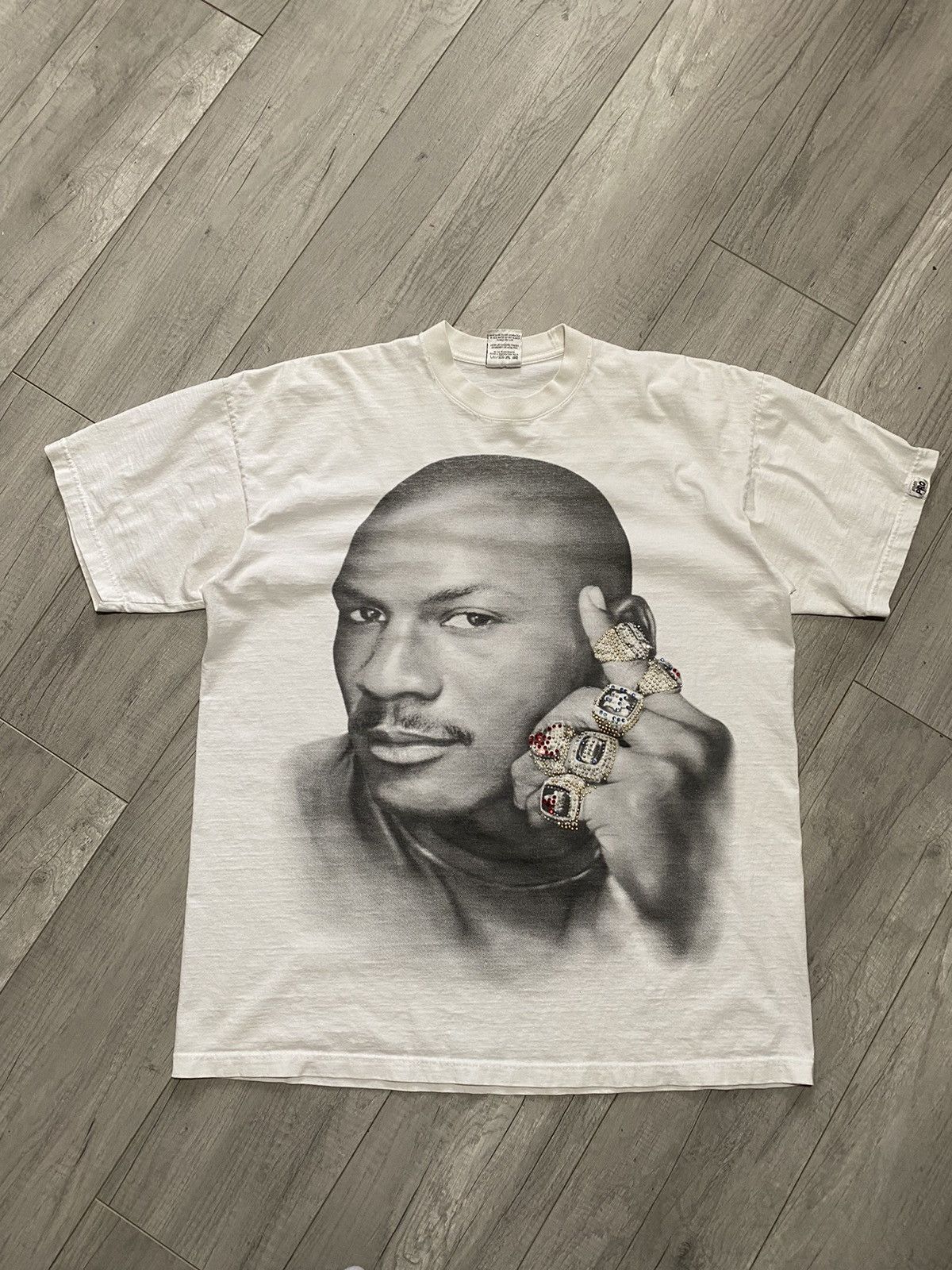 Vintage VTG RARE Y2K Michael Jordan Big Face 6 Rings Bootleg TShirt ...