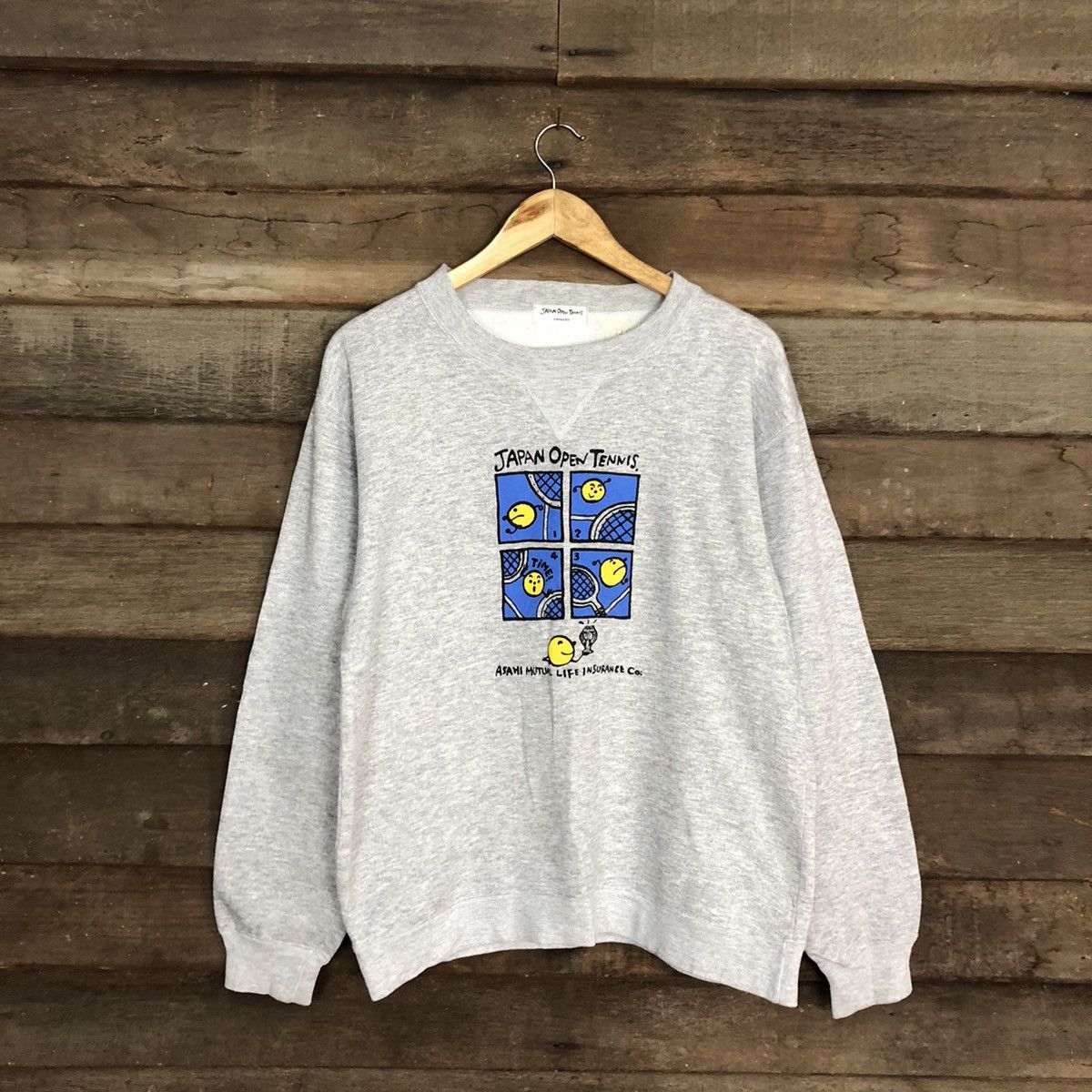Vintage Japan open Tennis vintage Grey Sweatshirt #125B Size US M / EU 48-50 / 2 - 3 Thumbnail