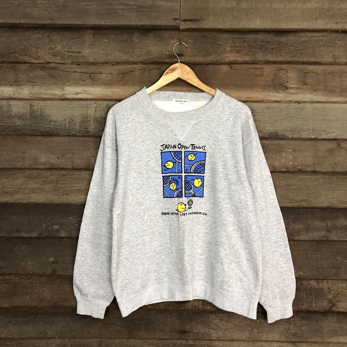 Vintage Japan open Tennis vintage Grey Sweatshirt #125B Size US M / EU 48-50 / 2 - 1 Thumbnail