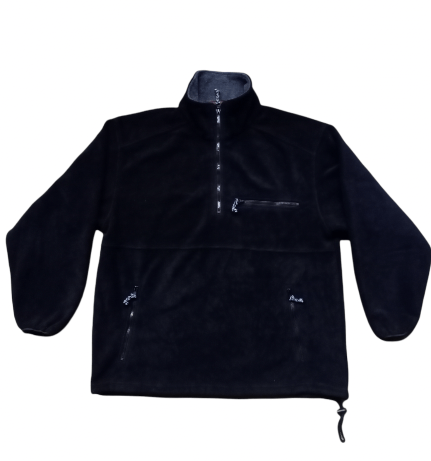 image of Vintage Macbeth Deep Pile Halfzipper Fleece Jacket in Black, Men's (Size Large)