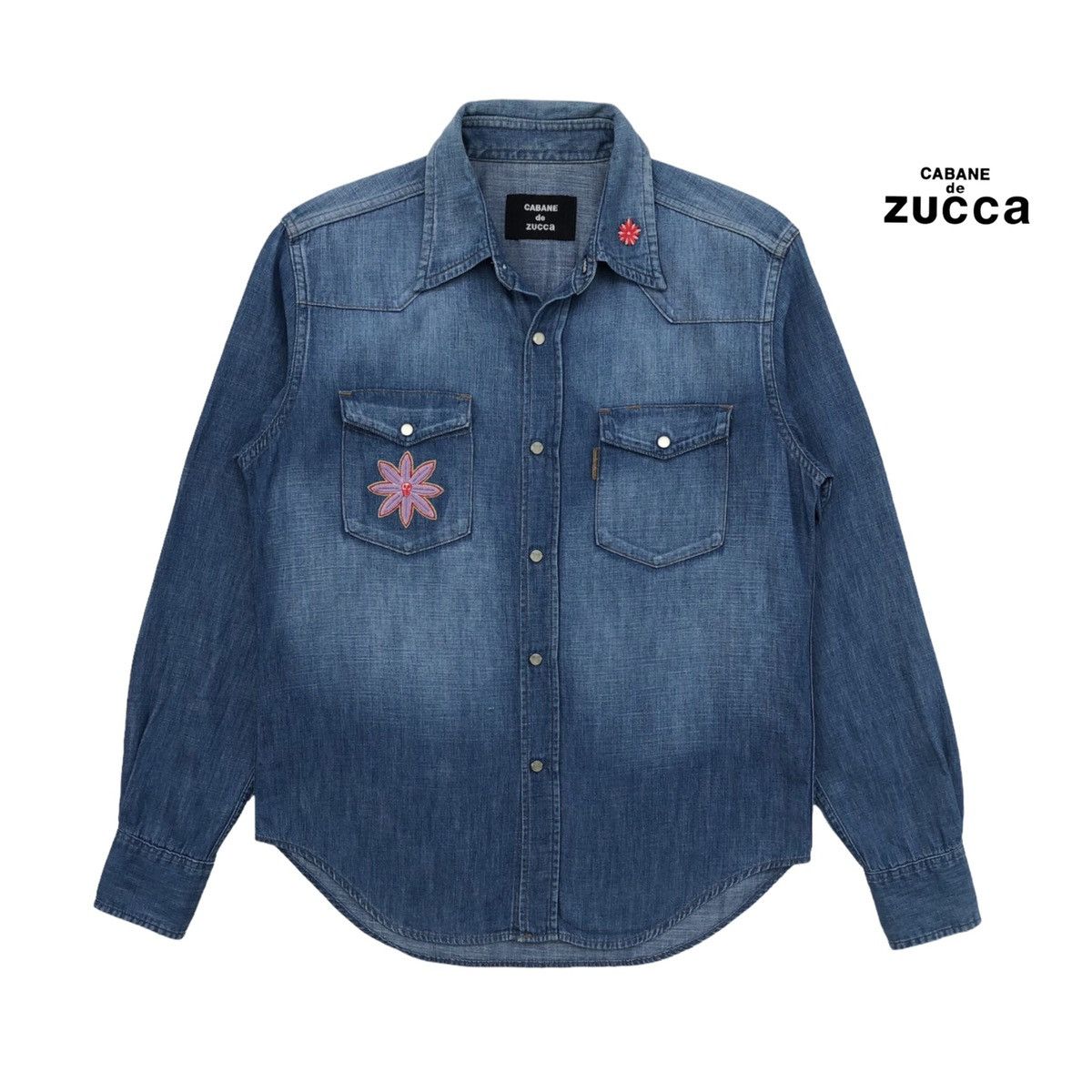 CABANE de ZUCCa CABANE de Zucca Western Snap Button Denim Shirt Size US M / EU 48-50 / 2 - 1 Thumbnail