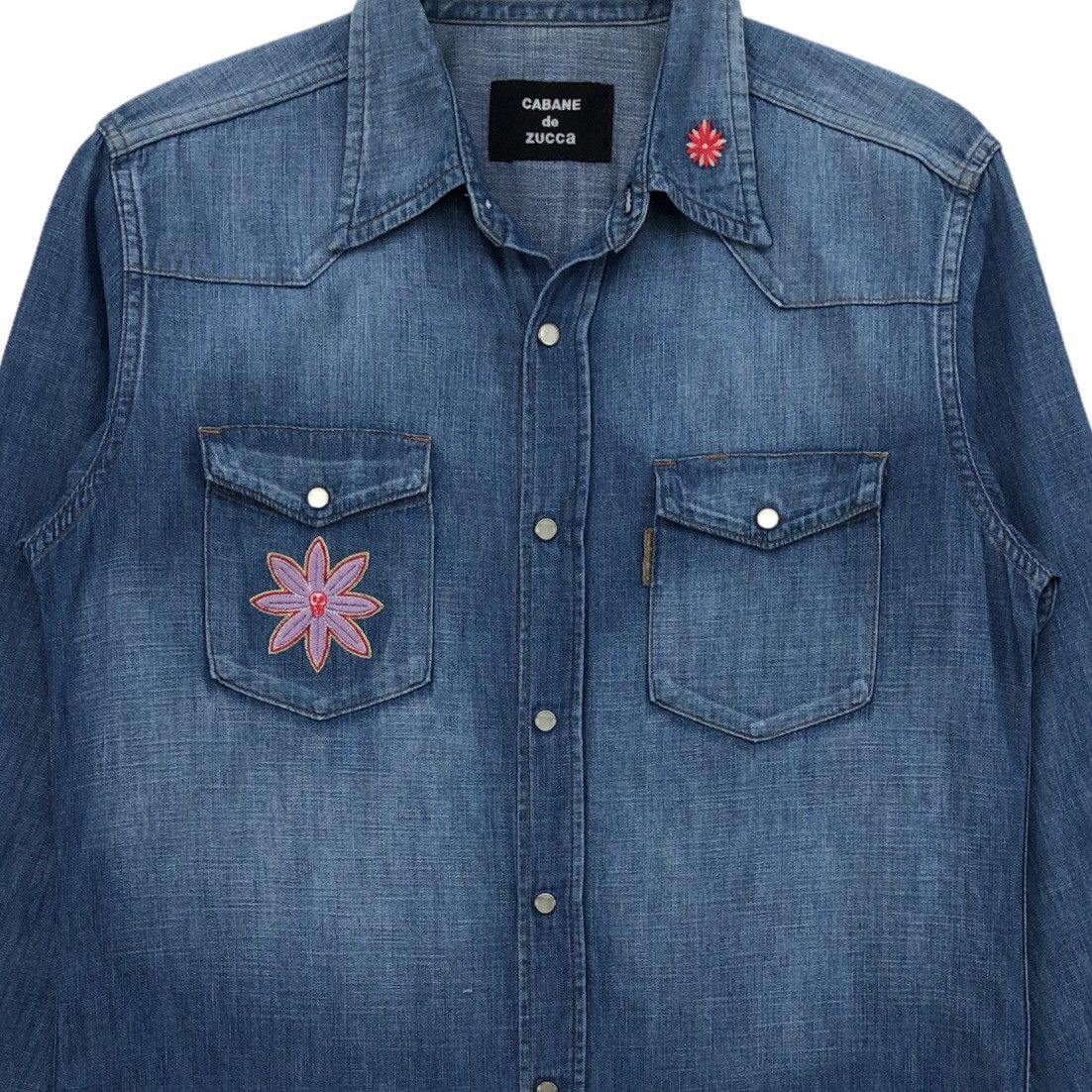 CABANE de ZUCCa CABANE de Zucca Western Snap Button Denim Shirt Size US M / EU 48-50 / 2 - 2 Thumbnail