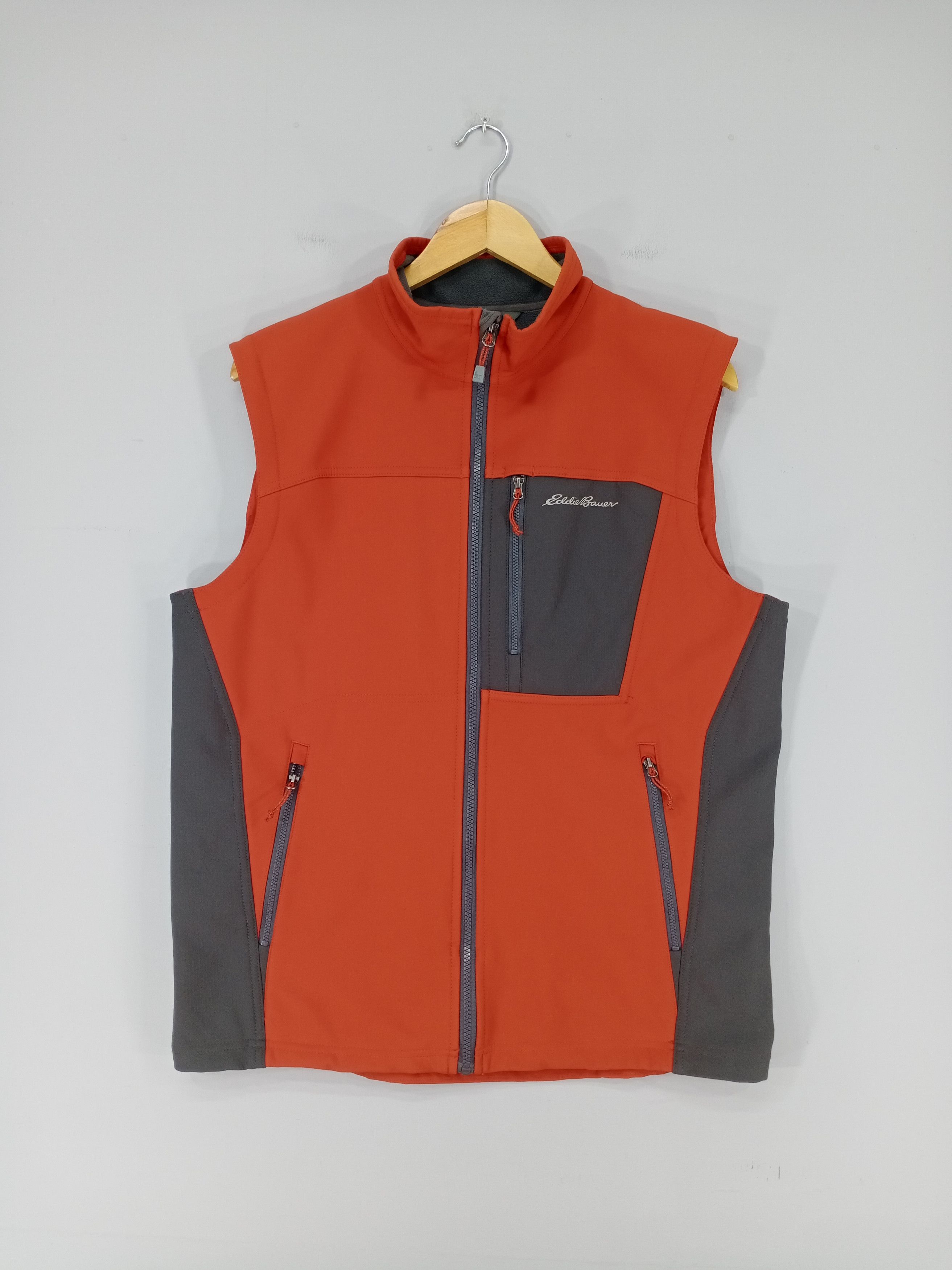 Eddie Bauer Mens Orange Premium selling Goose Down Full Zip Puffer Vest Size XL