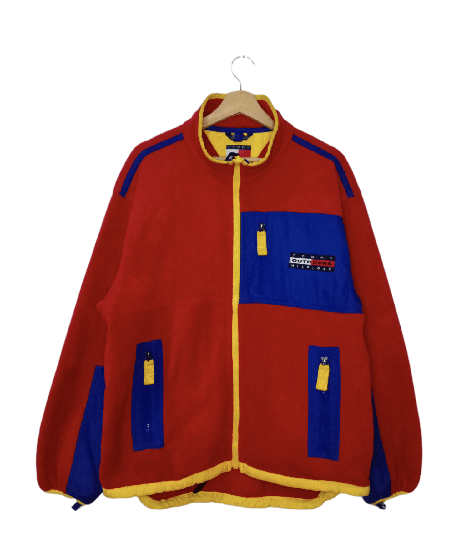 Vintage 90s Tommy Hilfiger Outdoors Multicolor Fleece Jacket