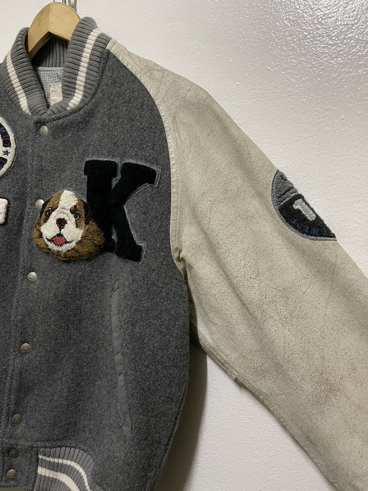 Japanese Brand Karl Helmut Varsity Wool Leather Jacket Size US M / EU 48-50 / 2 - 7 Thumbnail