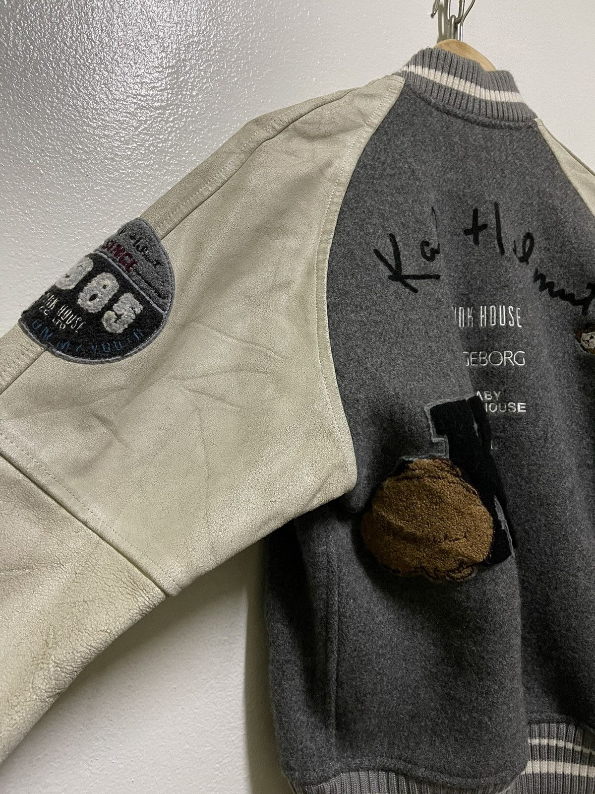 Japanese Brand Karl Helmut Varsity Wool Leather Jacket Size US M / EU 48-50 / 2 - 12 Thumbnail