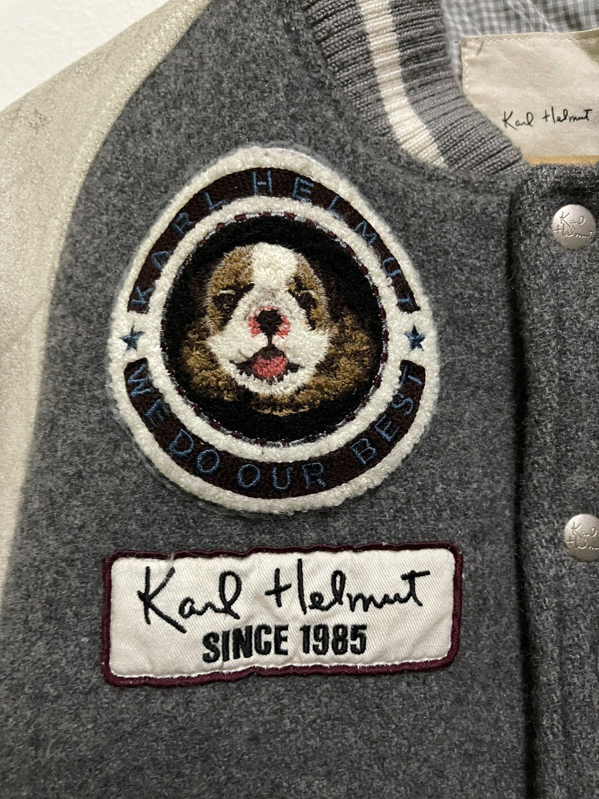 Japanese Brand Karl Helmut Varsity Wool Leather Jacket Size US M / EU 48-50 / 2 - 5 Thumbnail