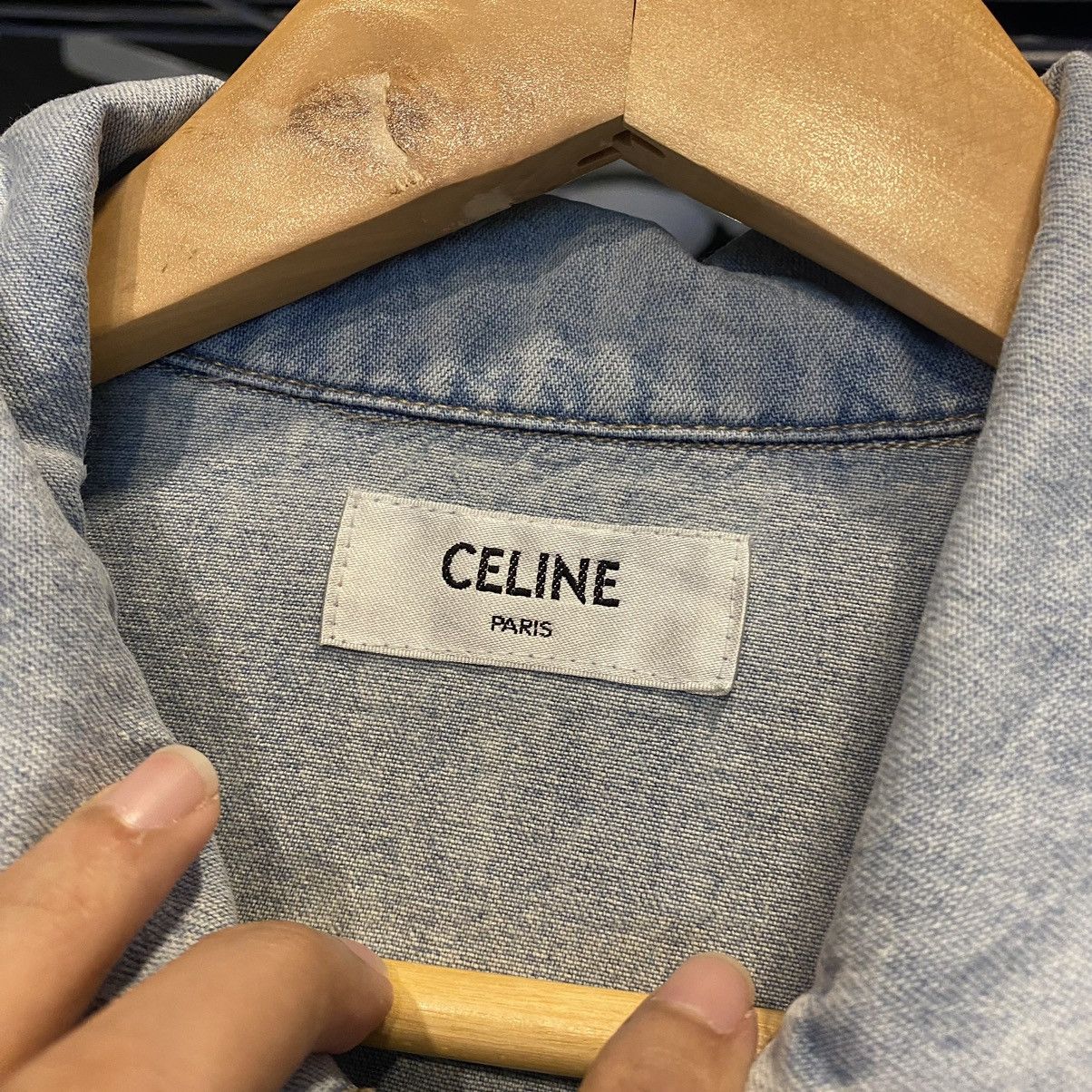 Celine × Hedi Slimane Celine Paris Denim Jacket Half Button Size XS / US 0-2 / IT 36-38 - 10 Thumbnail