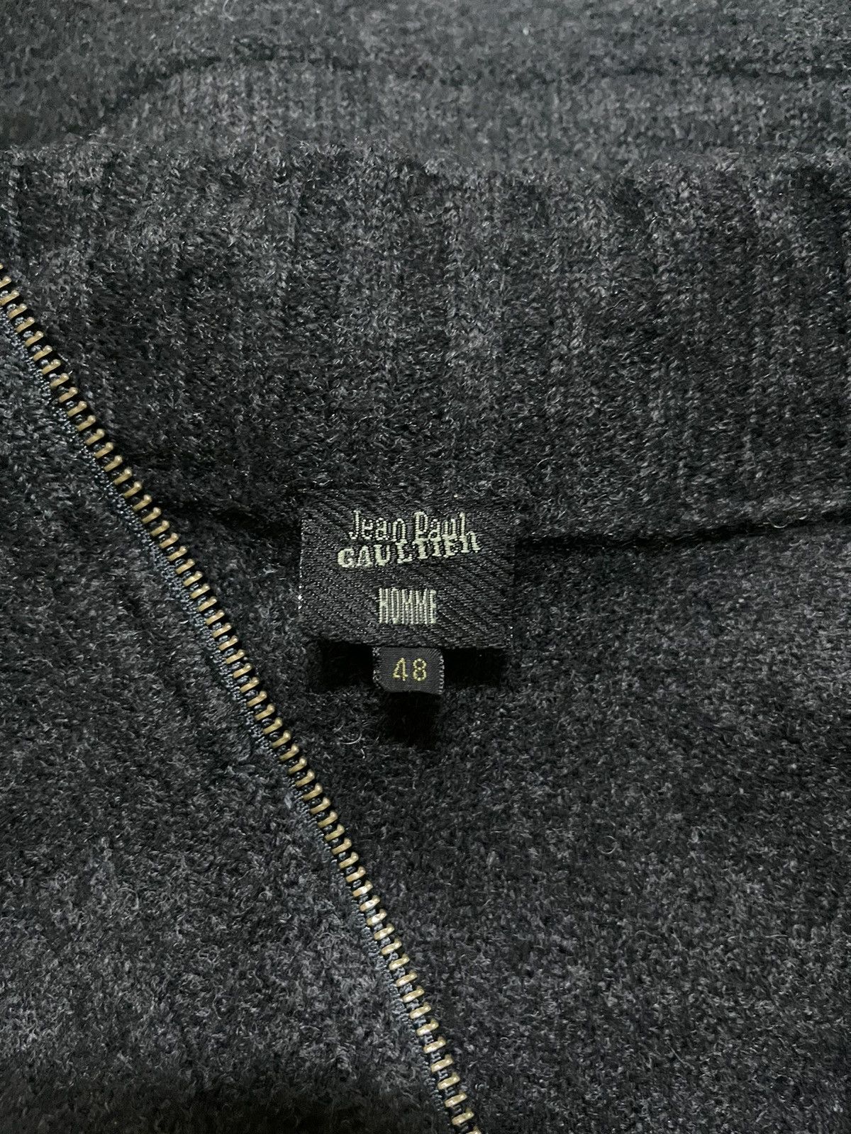 Jean Paul Gaultier × Vintage Jean Paul Gaultier Homme Wool Zipper Sweatshirt Size US M / EU 48-50 / 2 - 14 Thumbnail