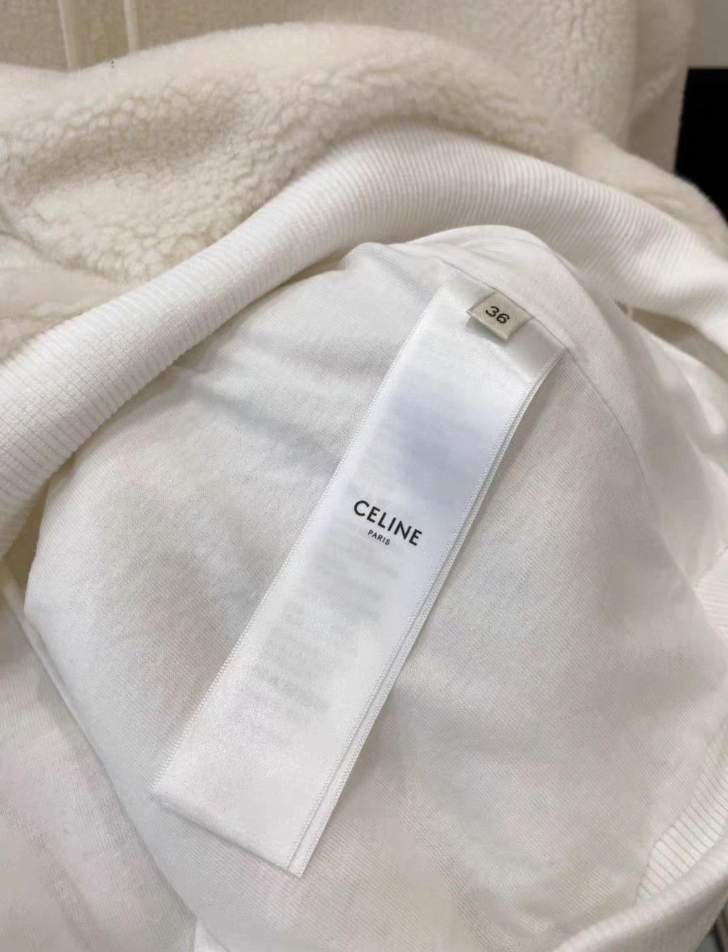 Celine Celine white wool & lambskin warm hoodie Size S / US 4 / IT 40 - 8 Thumbnail